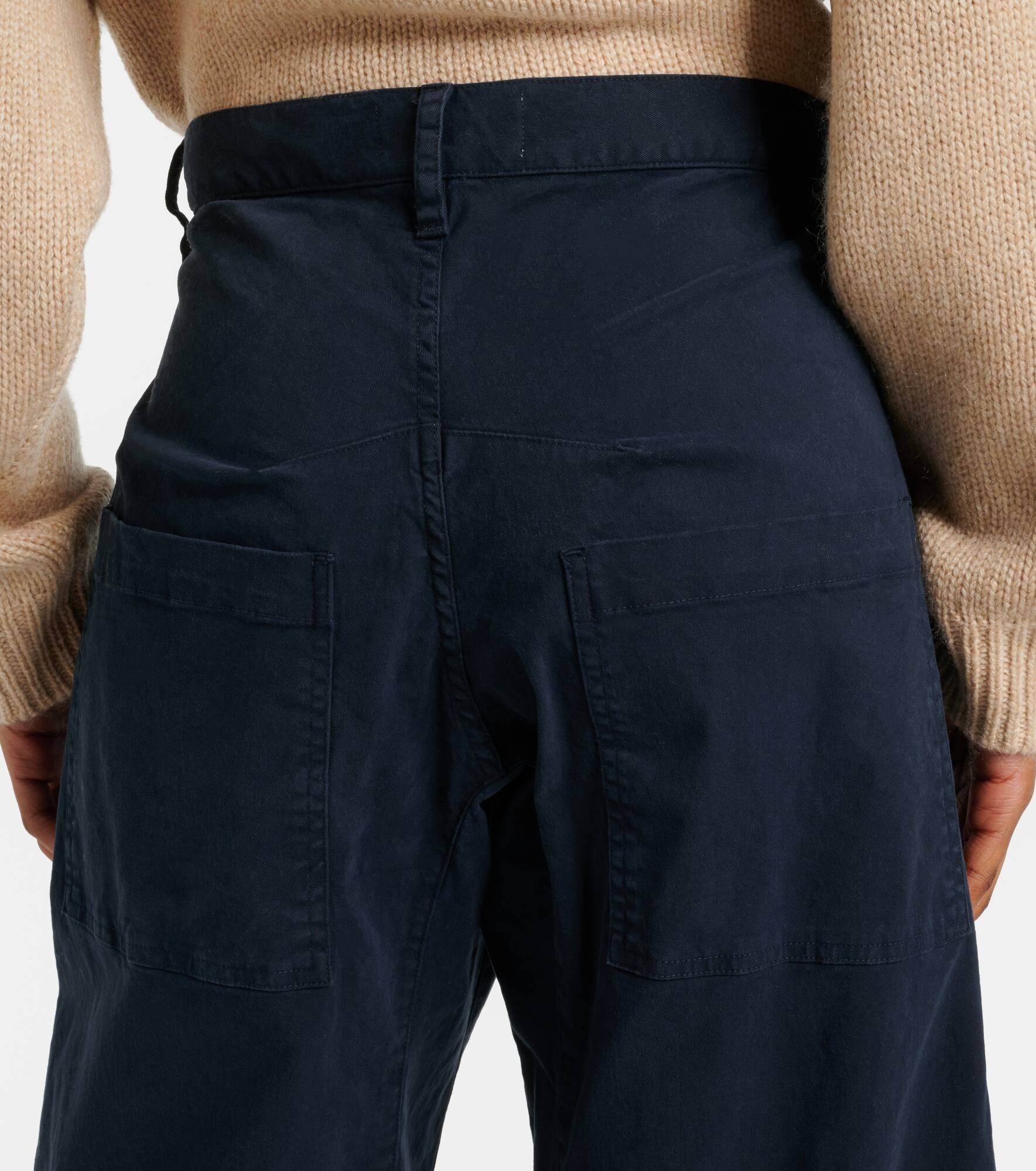 Shon cotton twill barrel-leg pants - 5