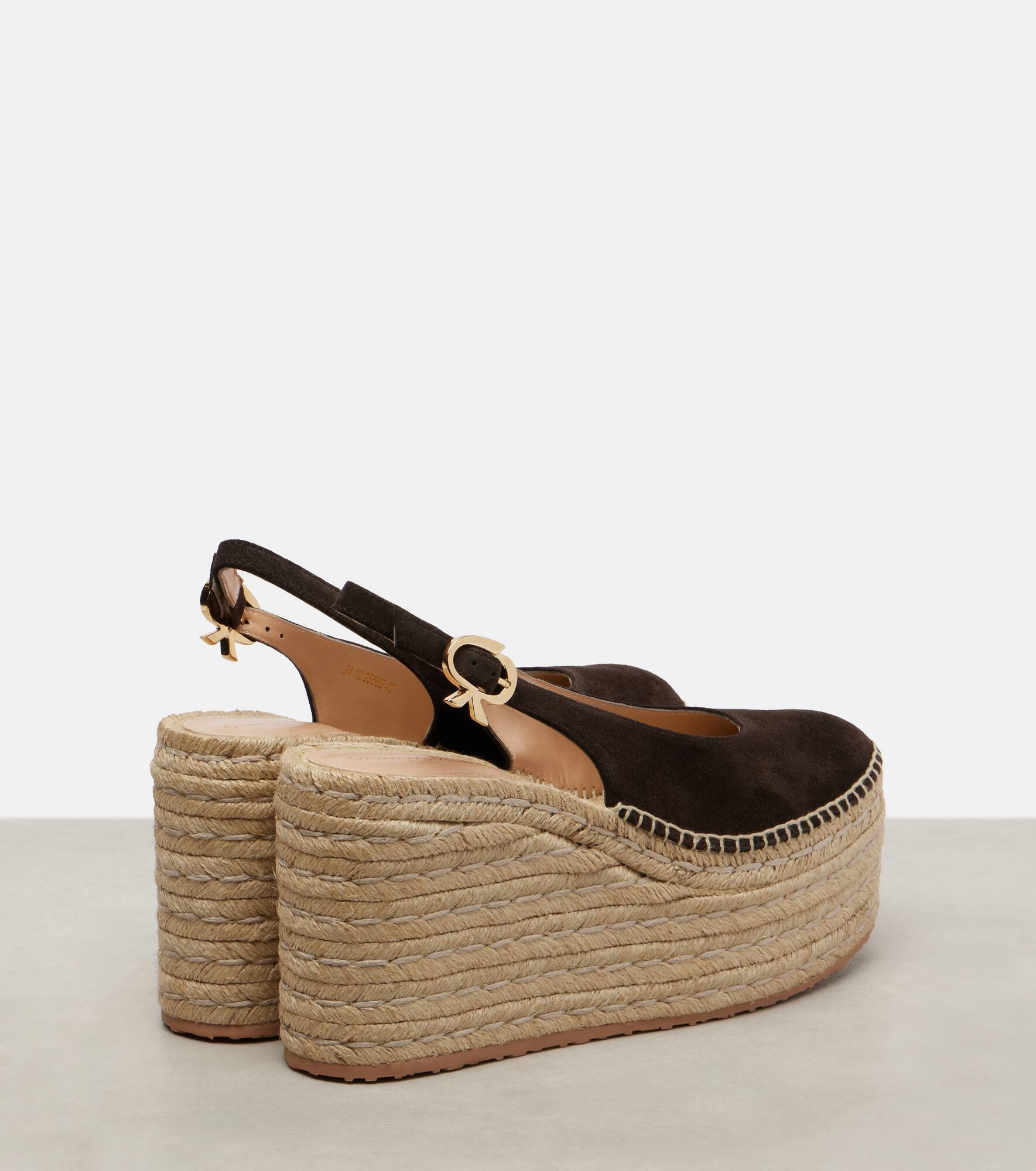 Suede slingback espadrille wedges - 2