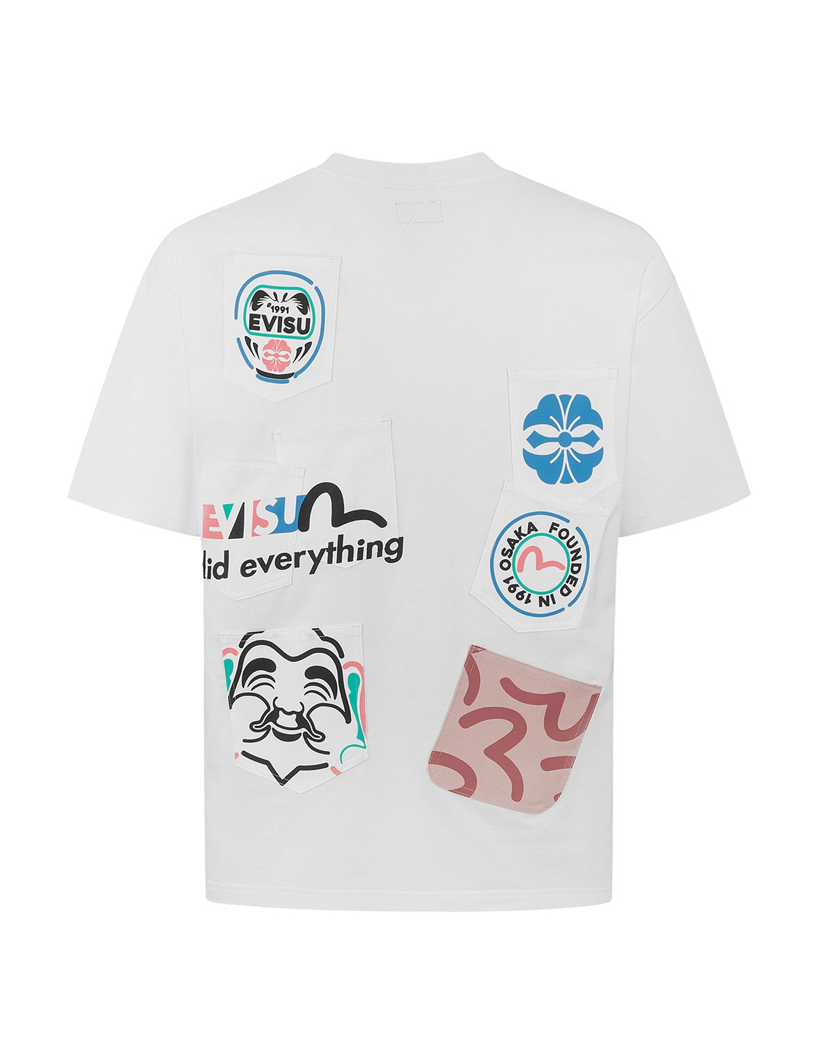 Multi-Pocket and Multi-Print Detail Relax Fit T-Shirt - 11