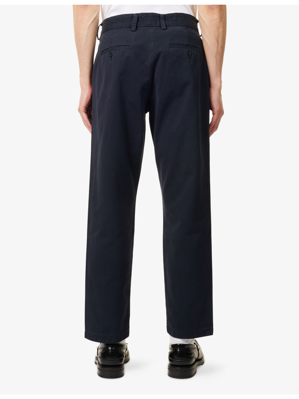 Flat Front Chino Tapered-Leg Cotton Trousers - 4