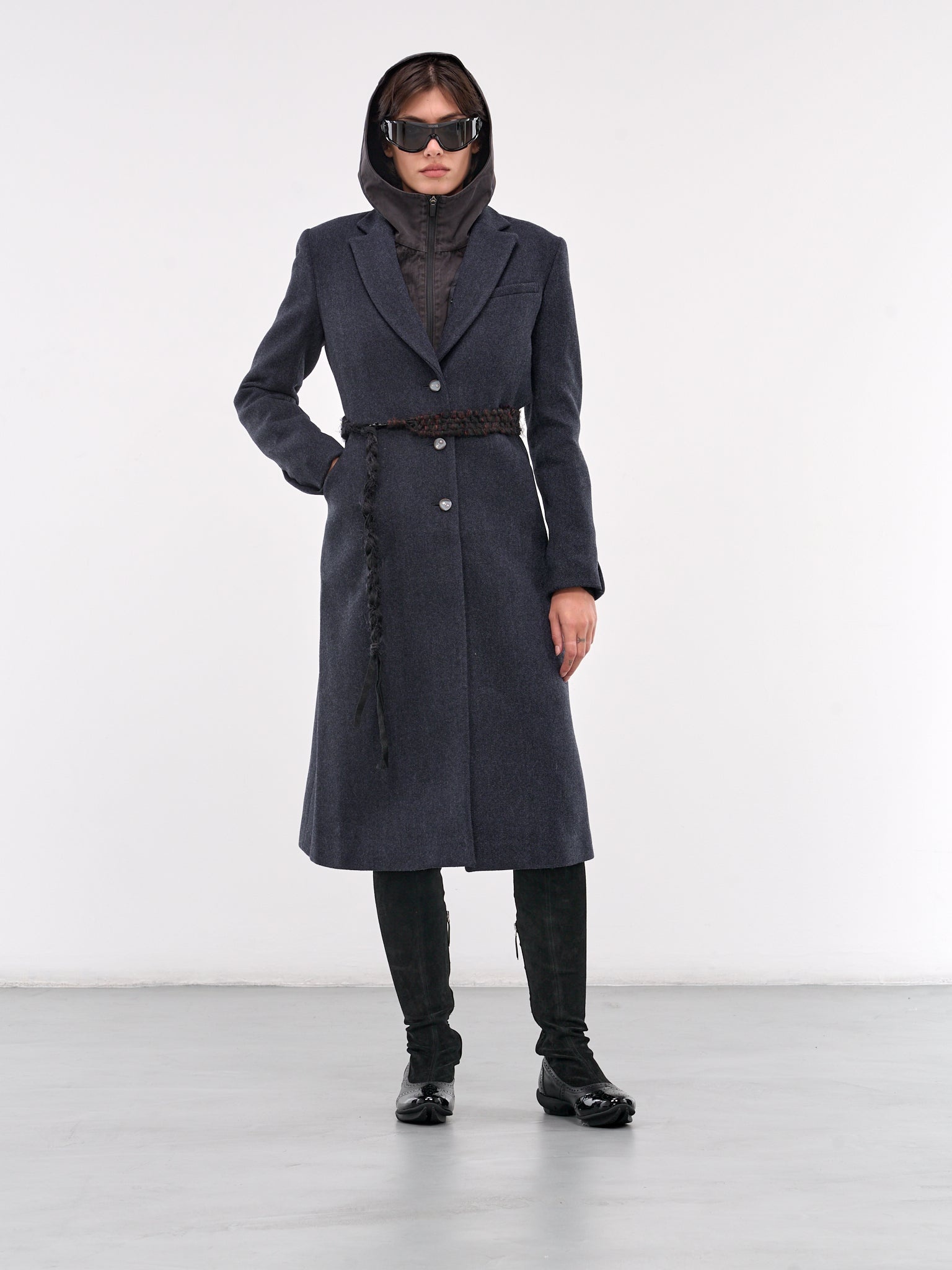 Ceramic Button Long Coat - 6