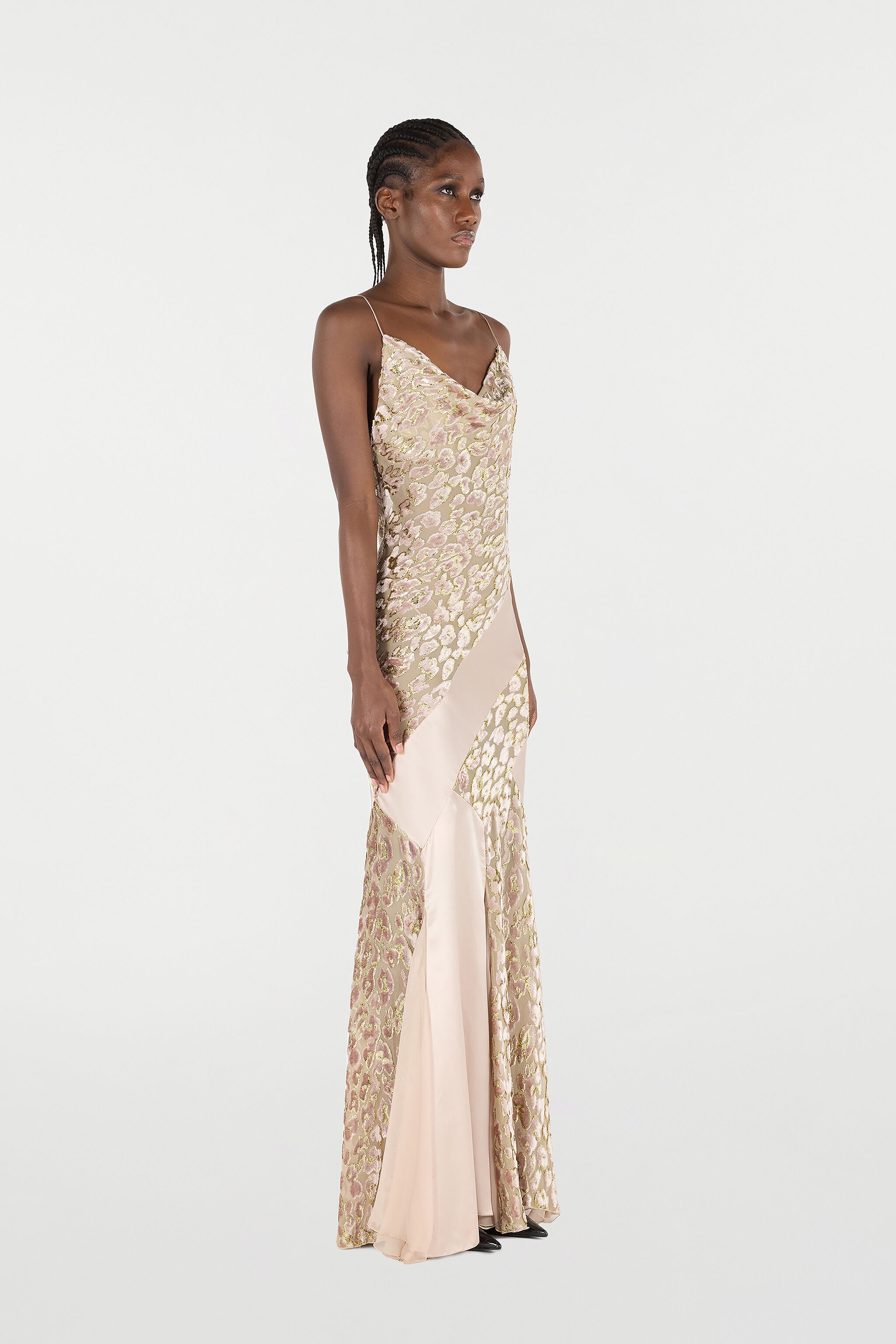 Long Slip Dress With Leopard Print Pattern - 3