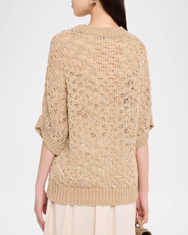 Lurex, Cotton and Linen-Blend Sweater 3