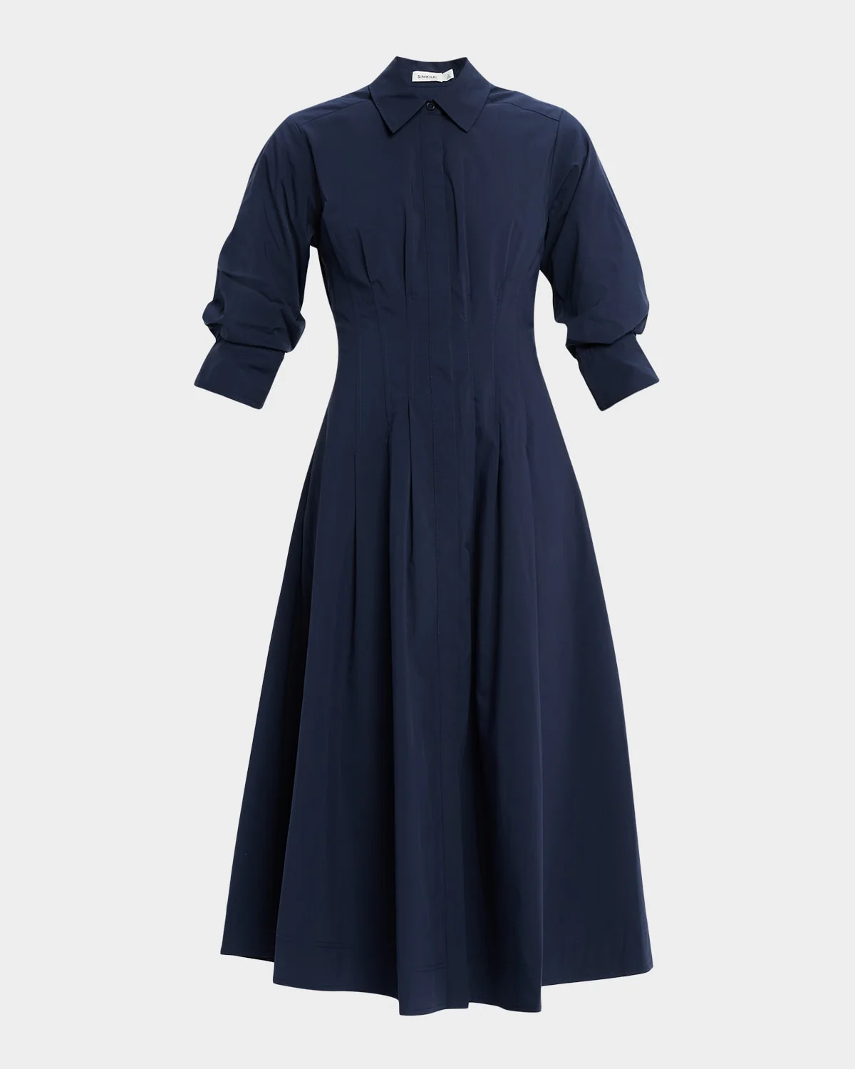 Jazz Core Cotton Poplin Pintuck Midi Dress - 1