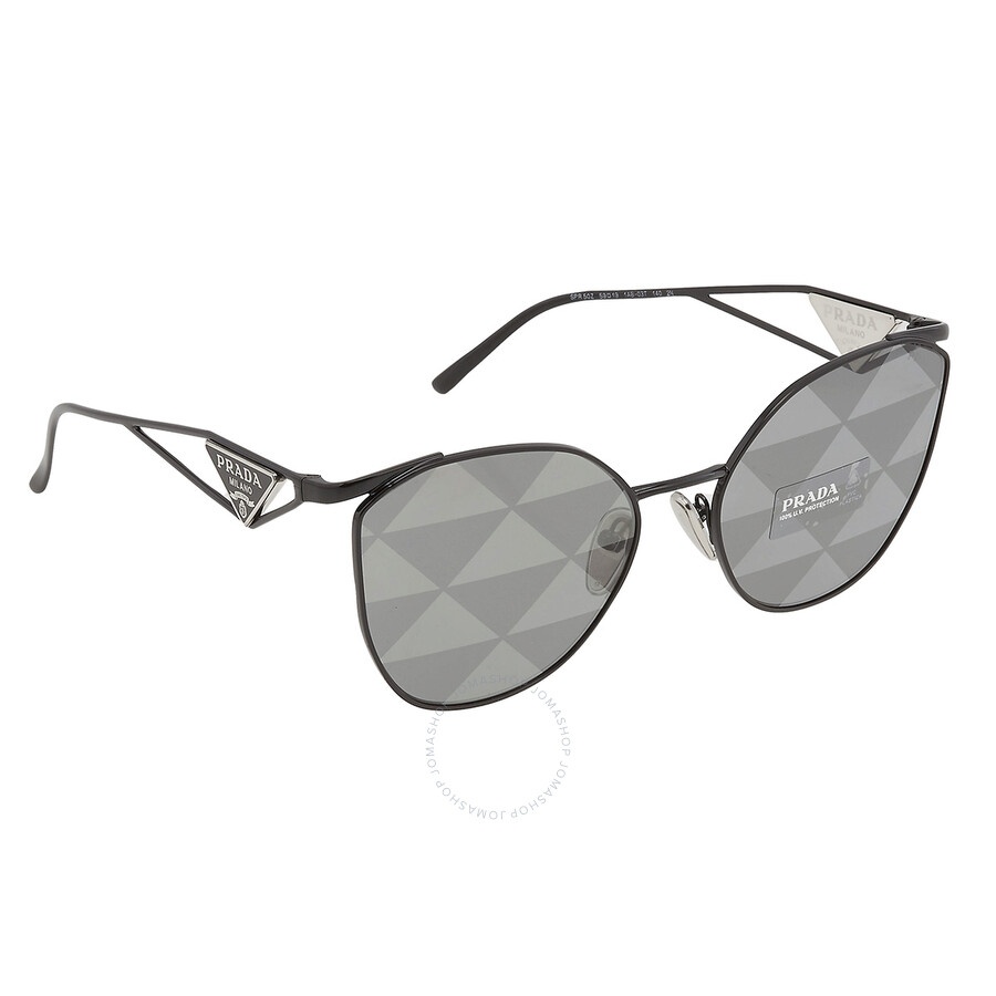 Prada Grey Pattern Silver Irregular Ladies Sunglasses PR 50ZS 1AB03T 59 - 3