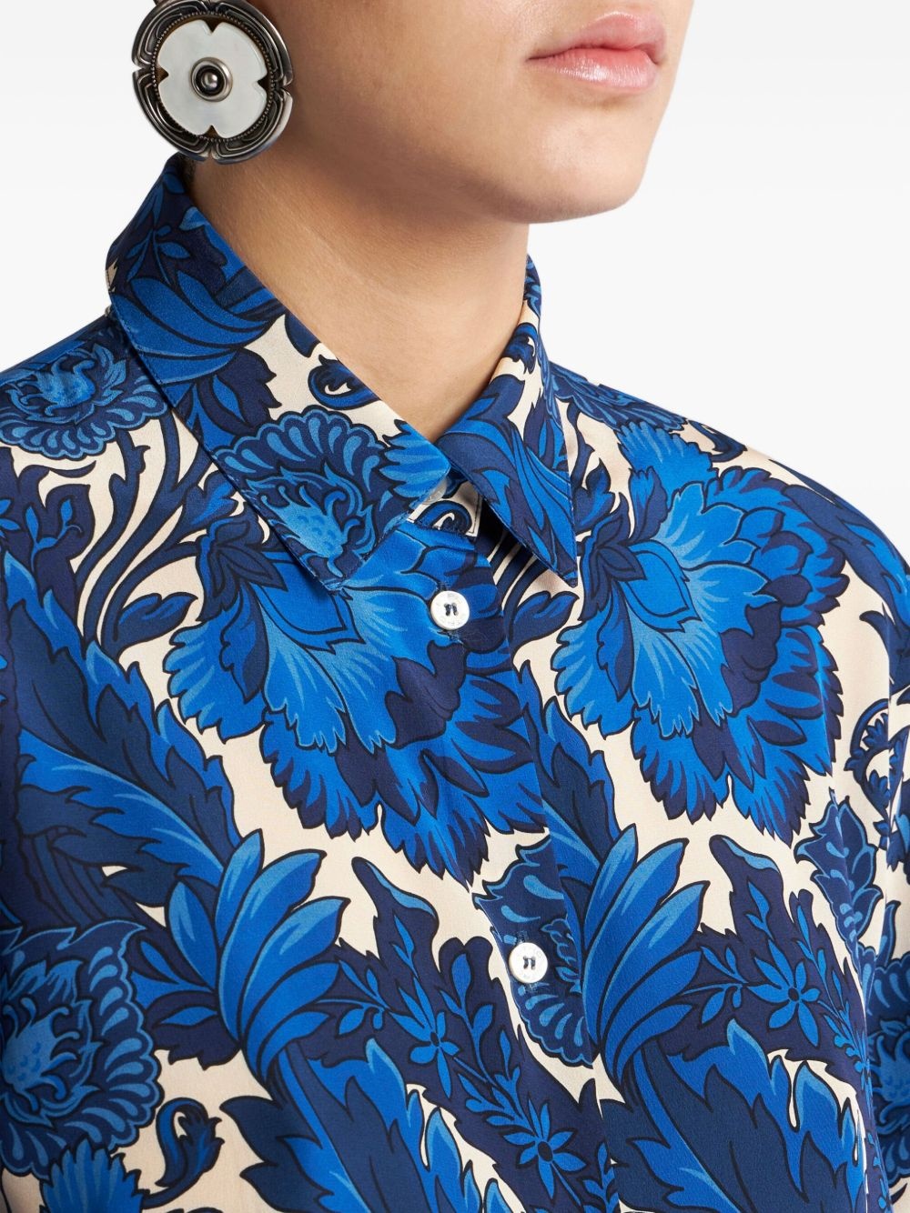 floral-print button-up shirt - 4