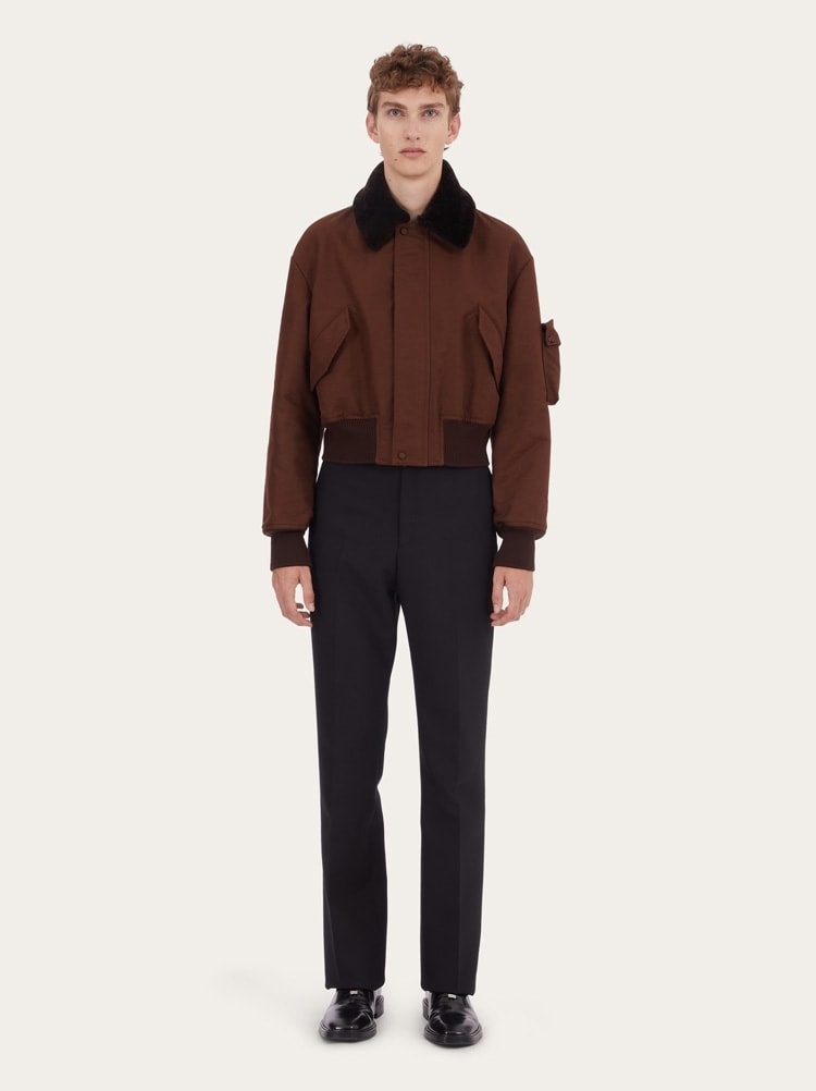 BLOUSON WITH SHEARLING NECK - 4