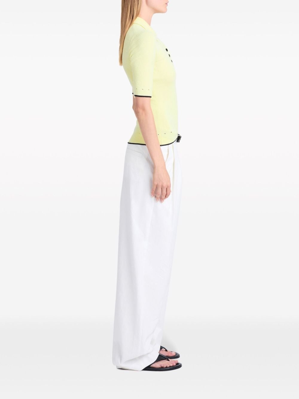 Spencer ribbed-knit polo top - 3