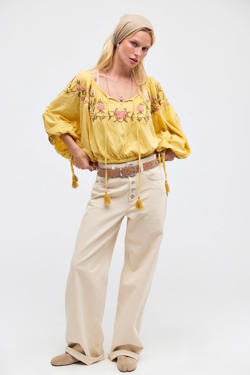 Plumeria Embroidered Top 3