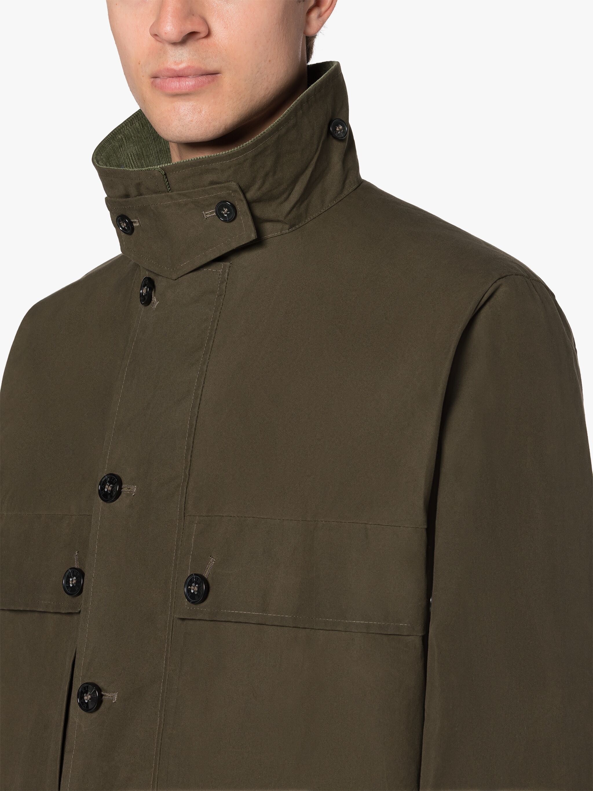 COUNTRY KHAKI BROWN WAXED COTTON COAT - 5