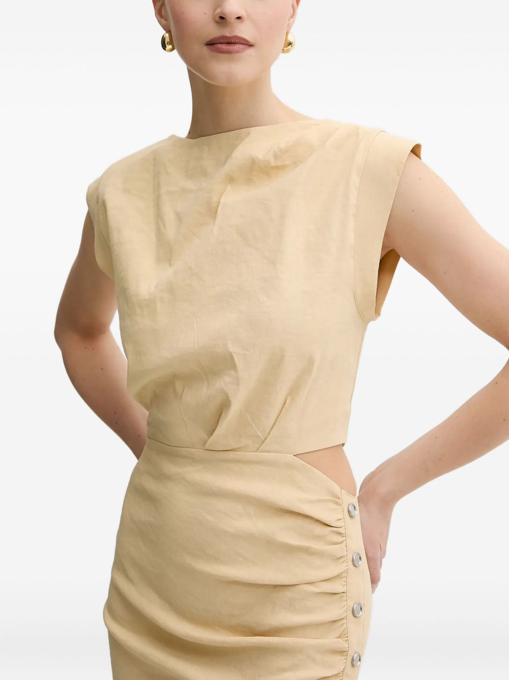 cut-out button-detail midi dress - 4