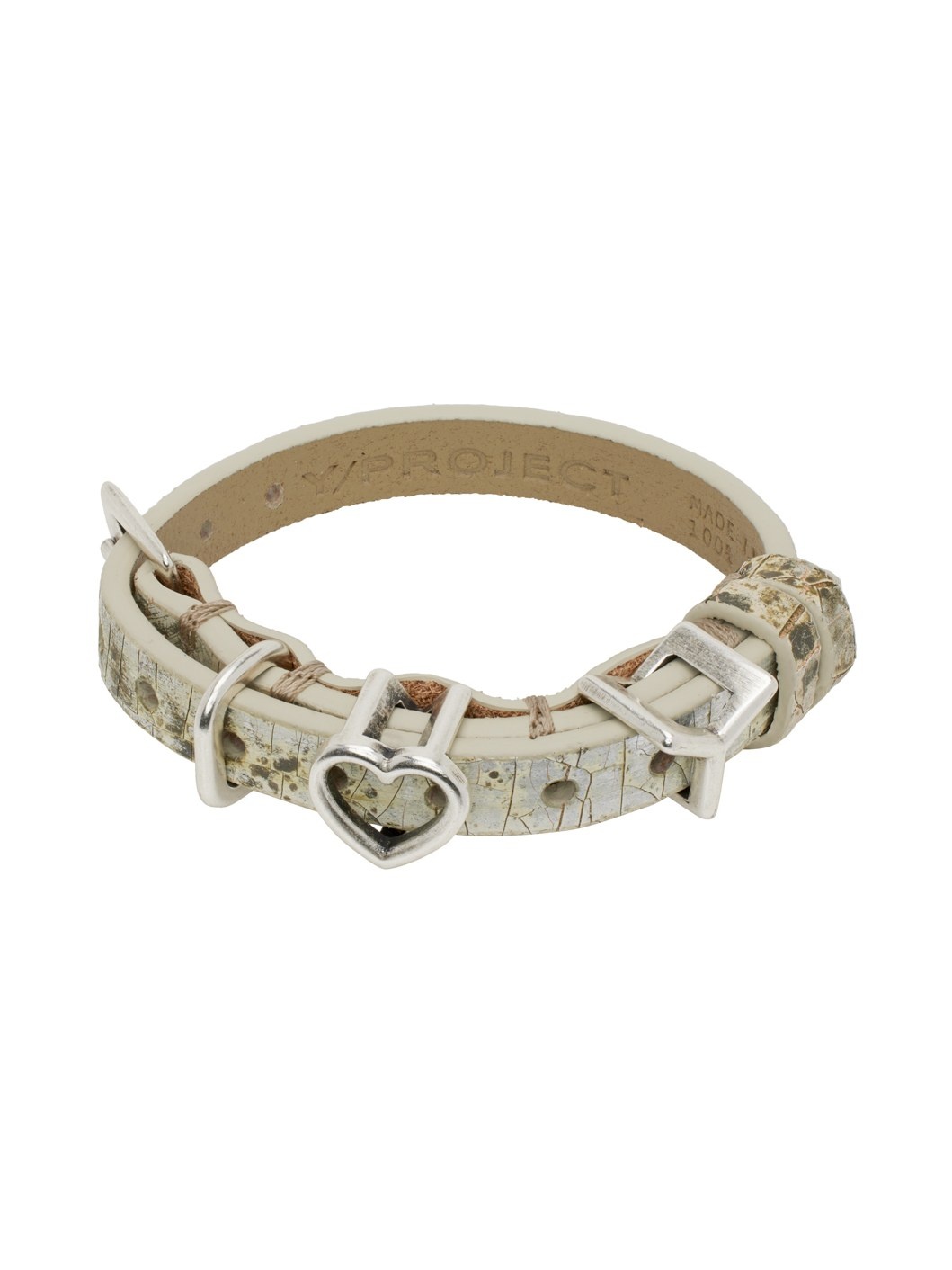 Gray Y Heart Belt Bracelet - 1