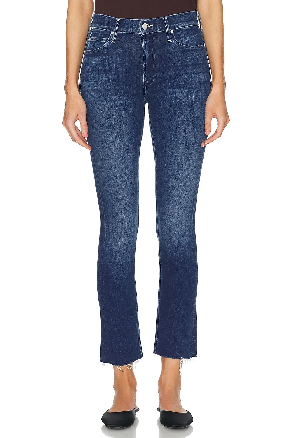 The Mid Rise Dazzler Ankle Fray Jeans - 1
