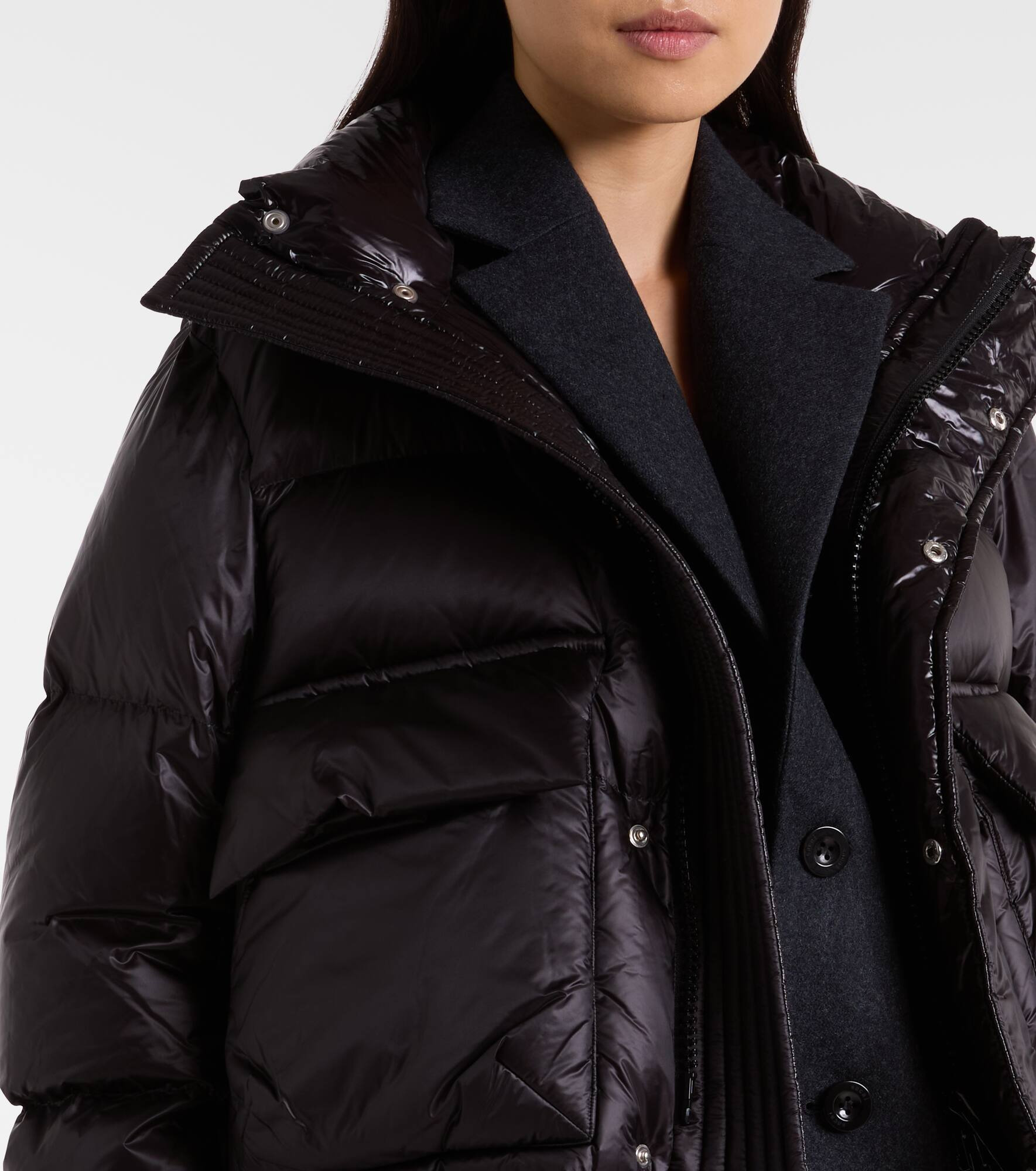 Layered wool down jacket - 4