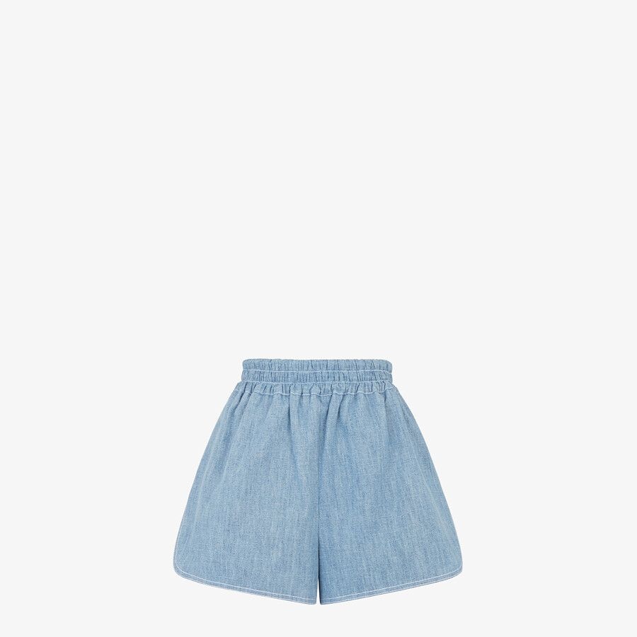 Light blue chambray shorts - 1