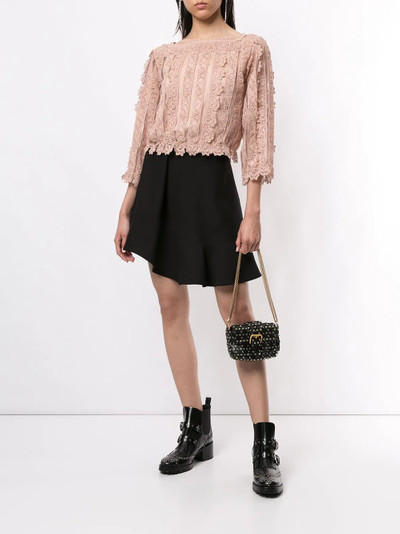 REDValentino lace straight-neck blouse outlook