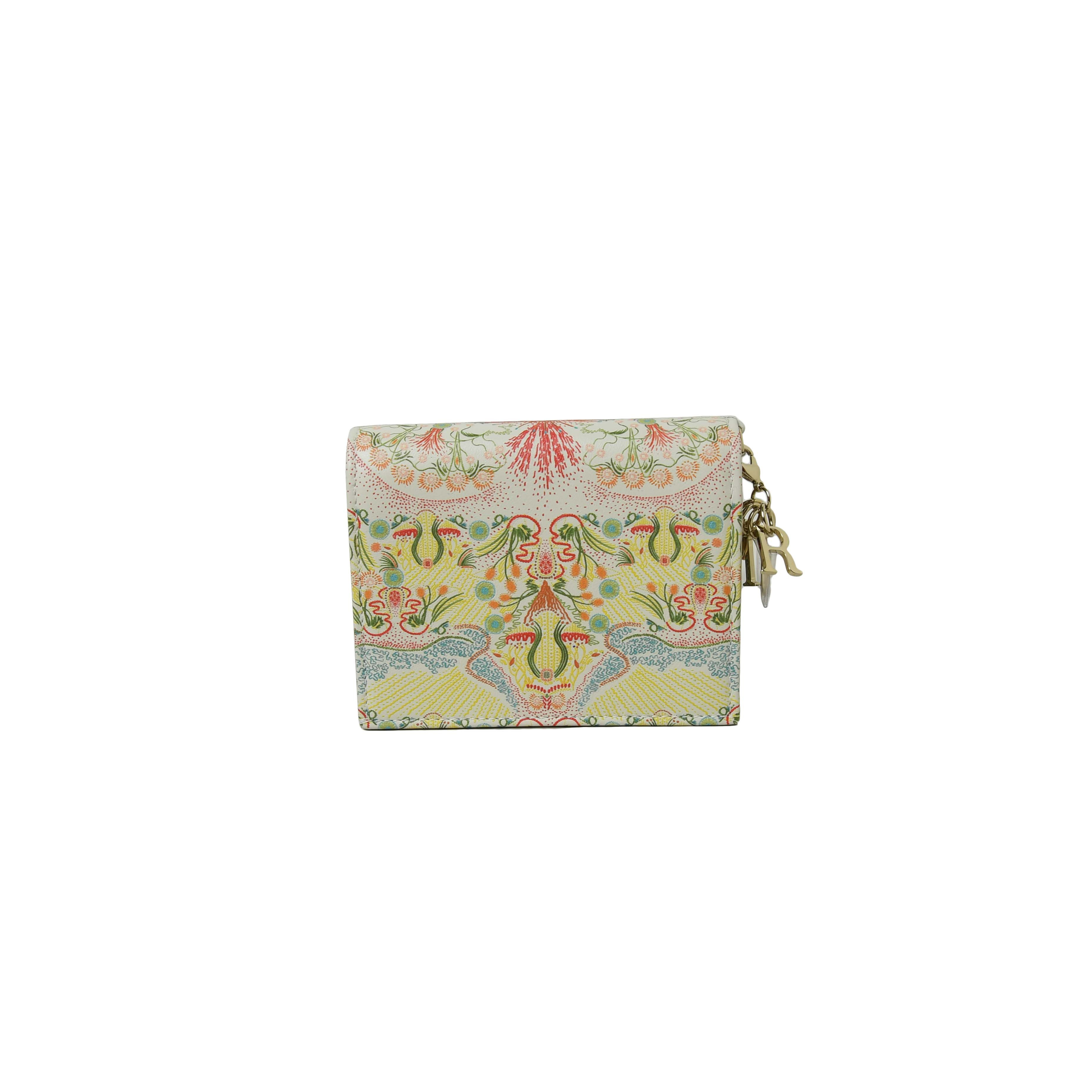Dior Lady Dior Wallet Medium Calfskin Latte Multicolor - 2