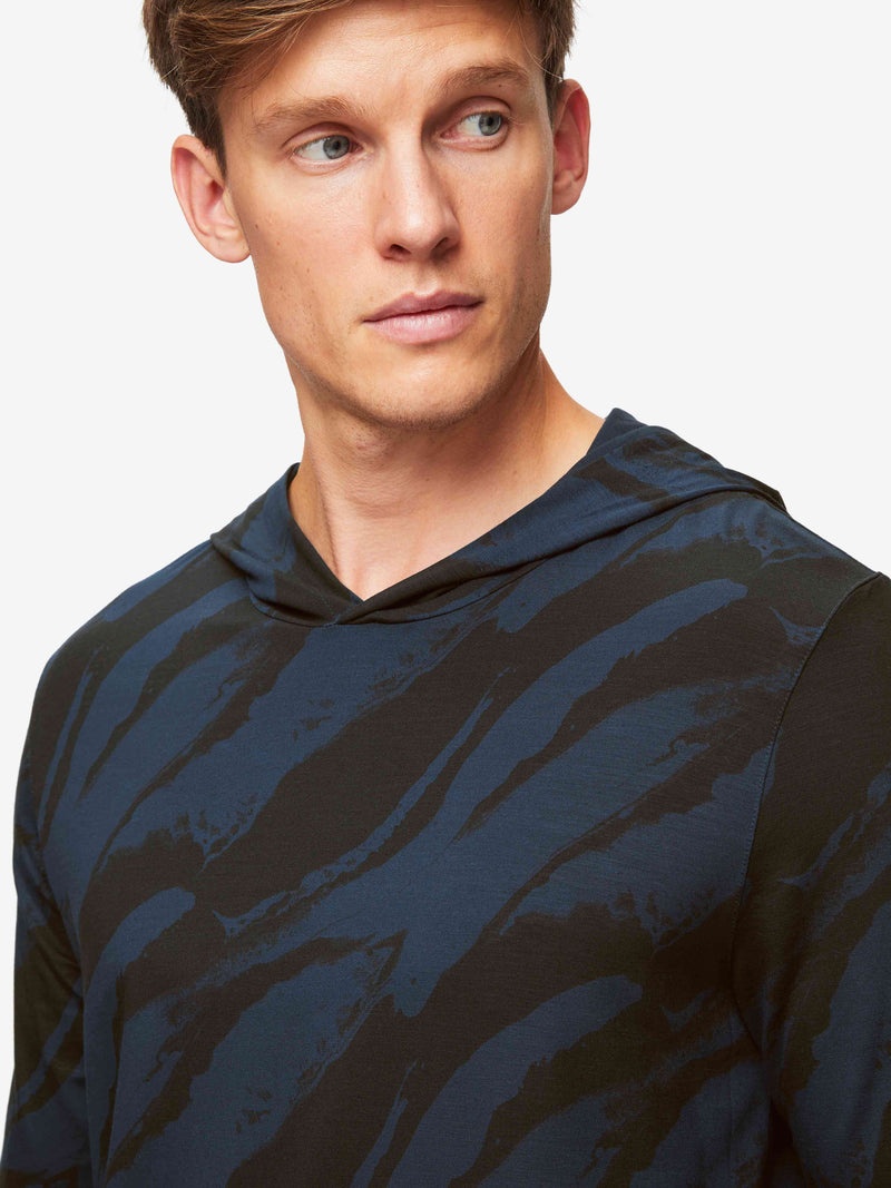 Men's Pullover Hoodie London 8 Micro Modal Navy - 2