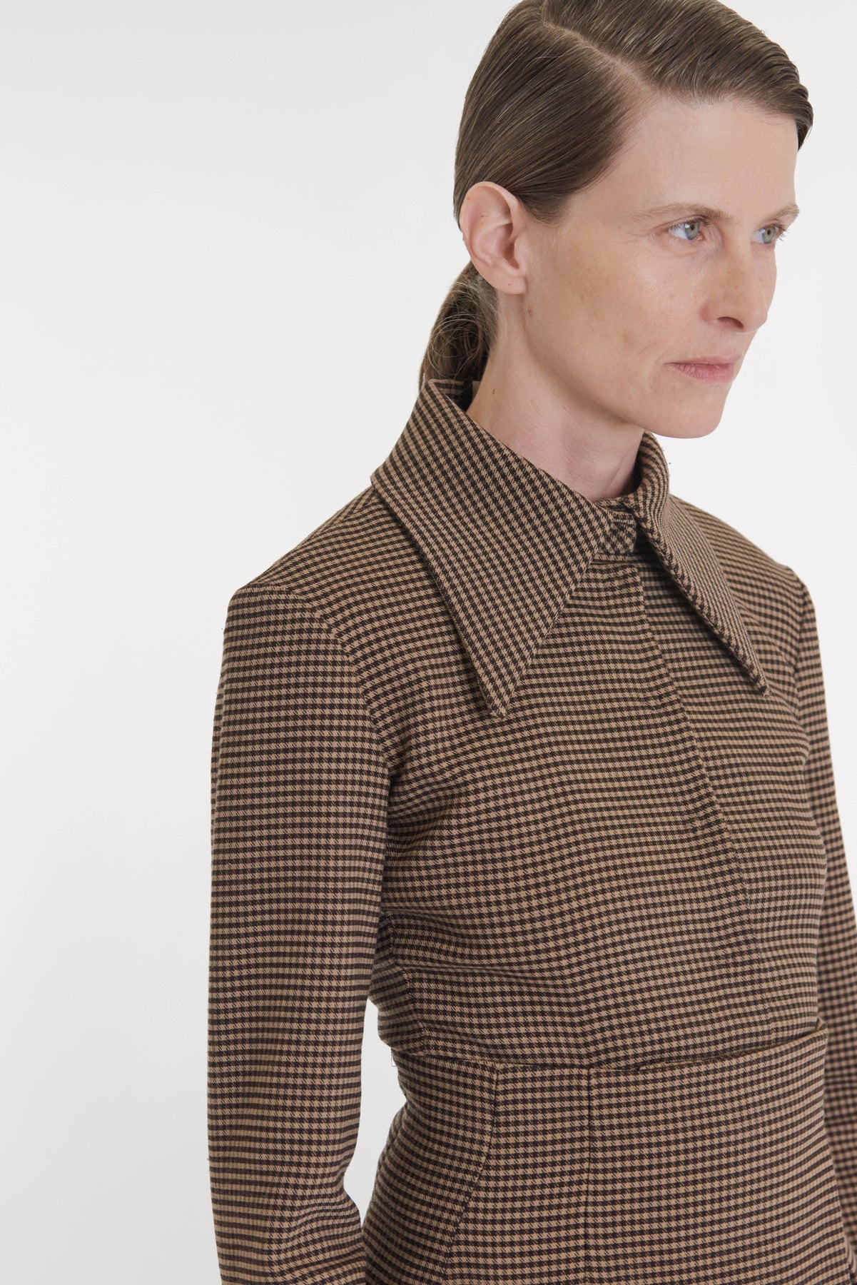FITTED SHIRT WITH BASQUE DETAIL GINGHAM - 8