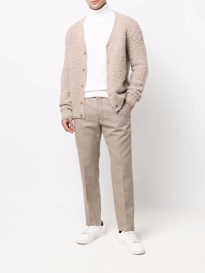 AMI Paris V-neck brushed-knit cardigan outlook