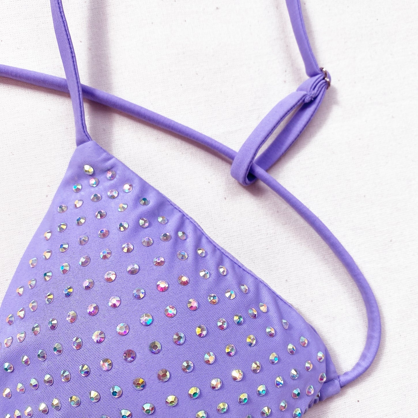 Purple Rhinestone Bikini Top - 5