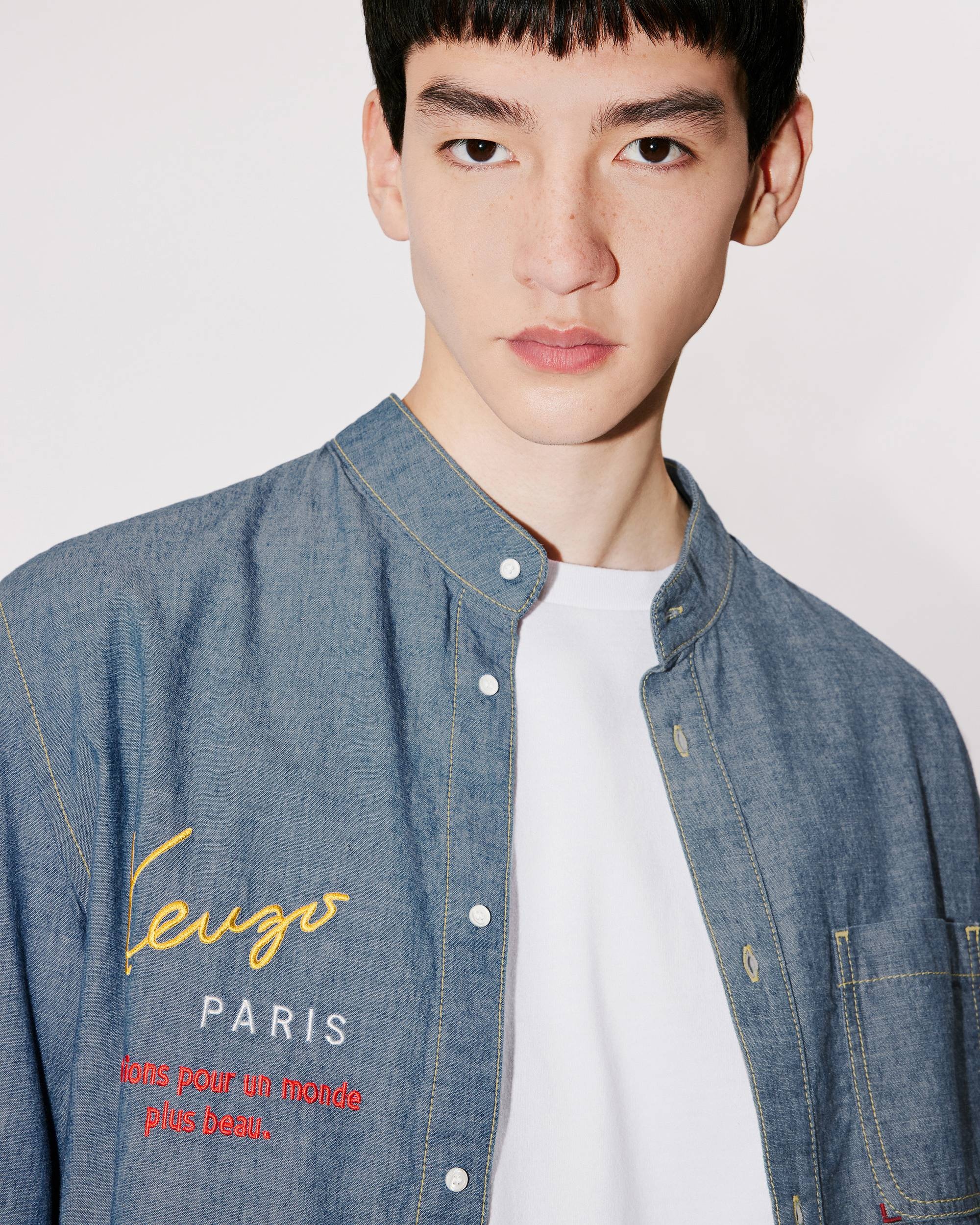 Embroidered denim shirt - 6