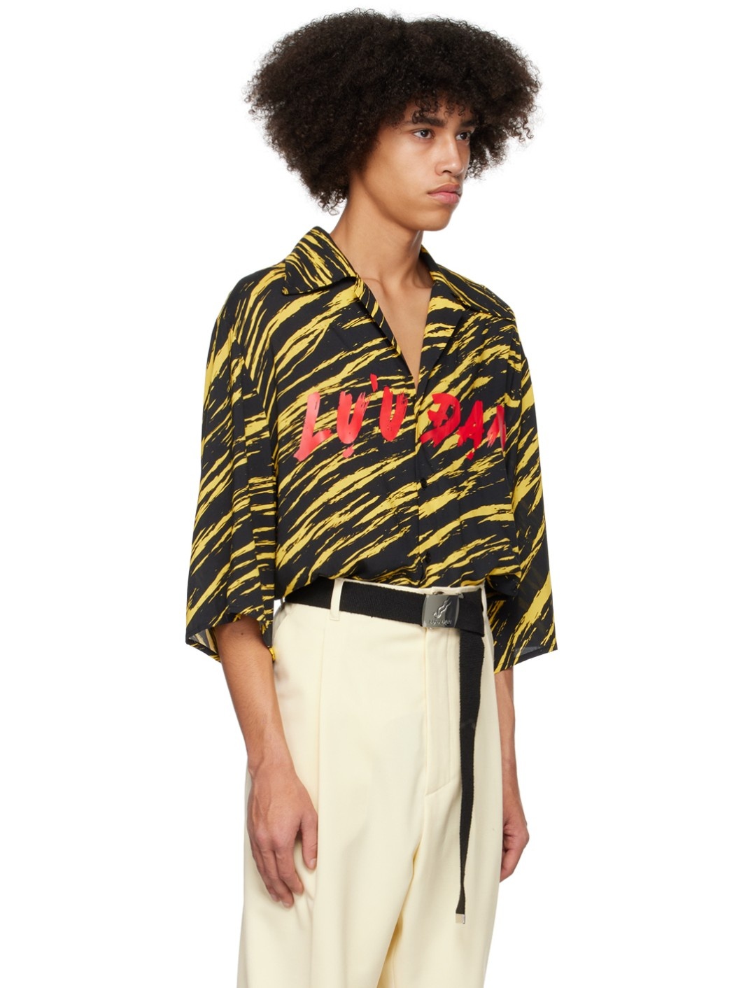 Black & Yellow Psychedelic Tiger Shirt - 2