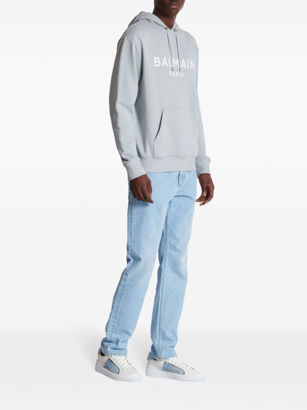 logo-print cotton hoodie - 3
