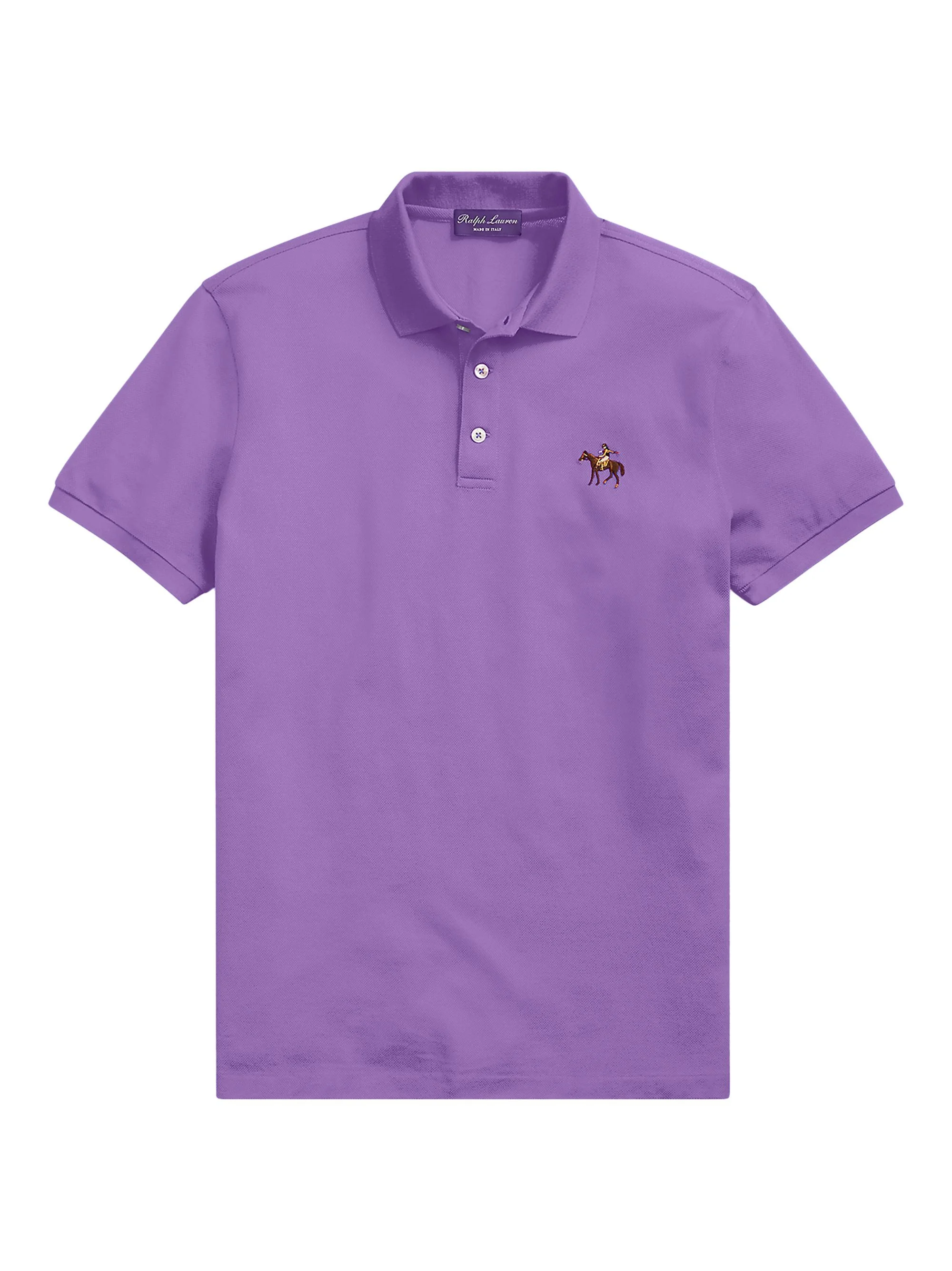 Men's Cotton Pique Standing Horse Polo - Lavender - 1
