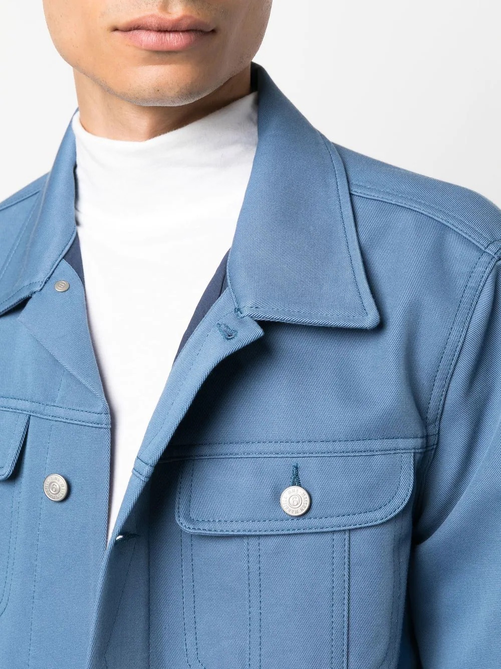 button-down fitted jacket - 6