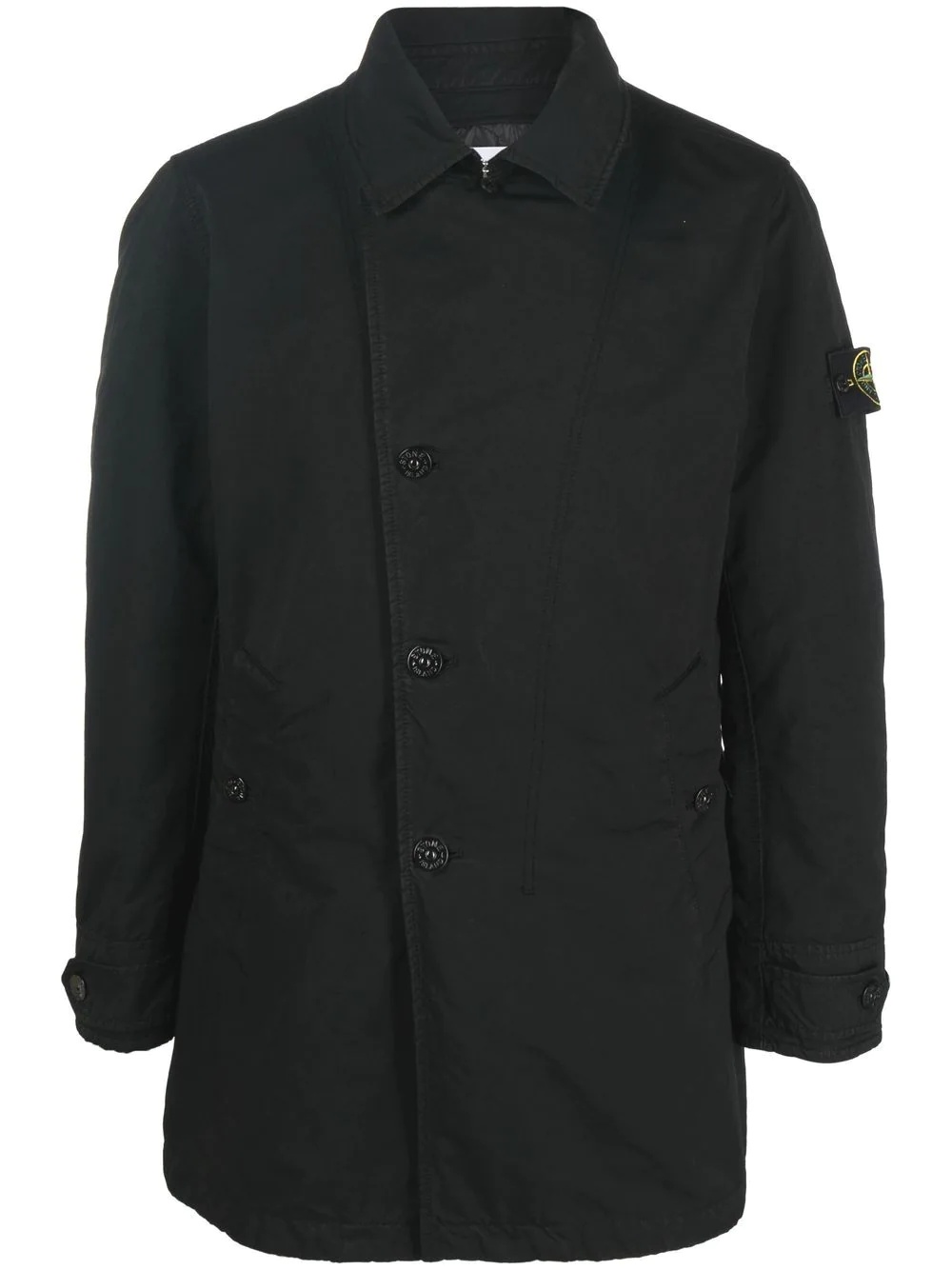 asymmetric button-fastening peacoat - 1