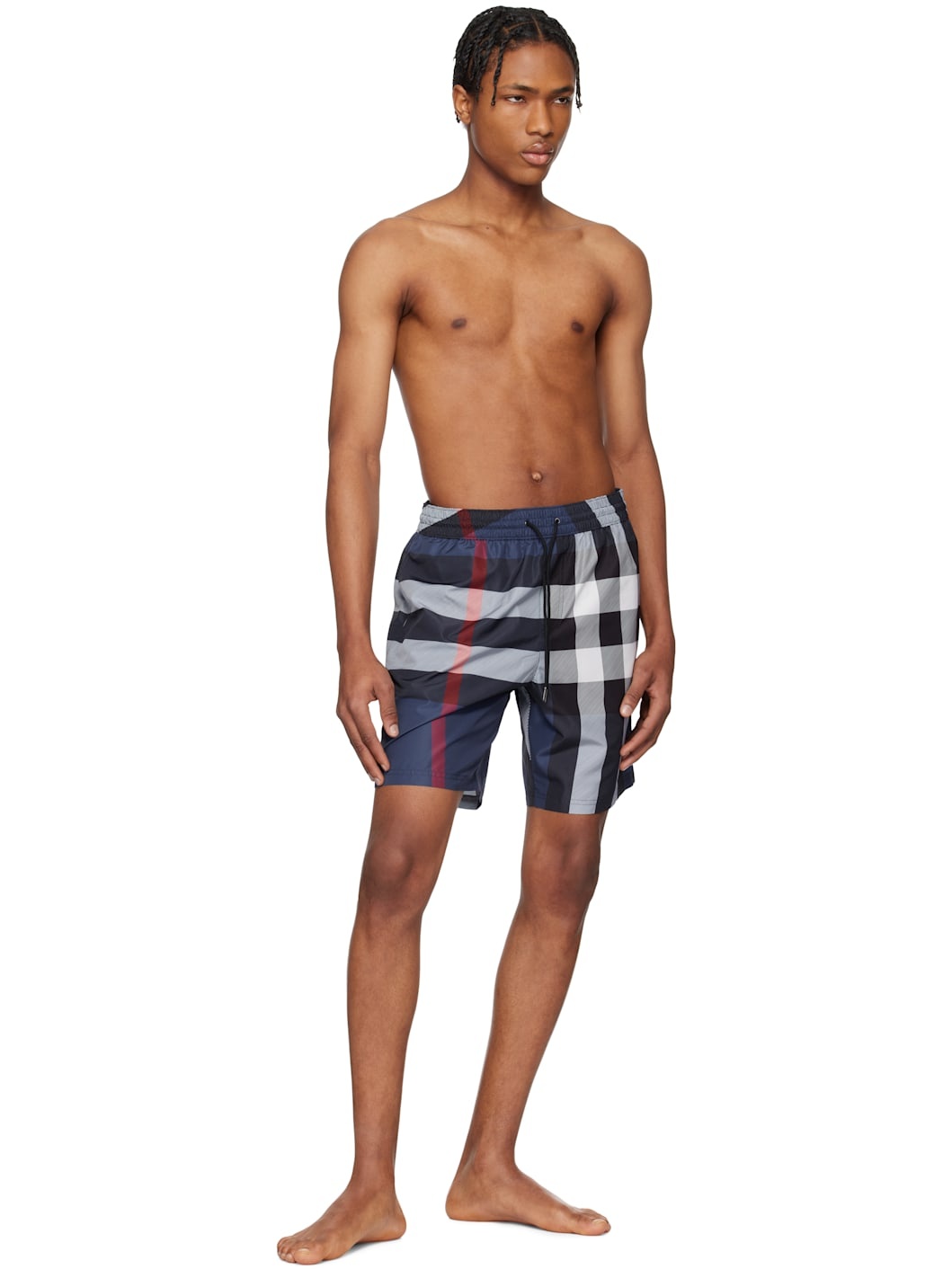 Blue Check Swim Shorts - 4