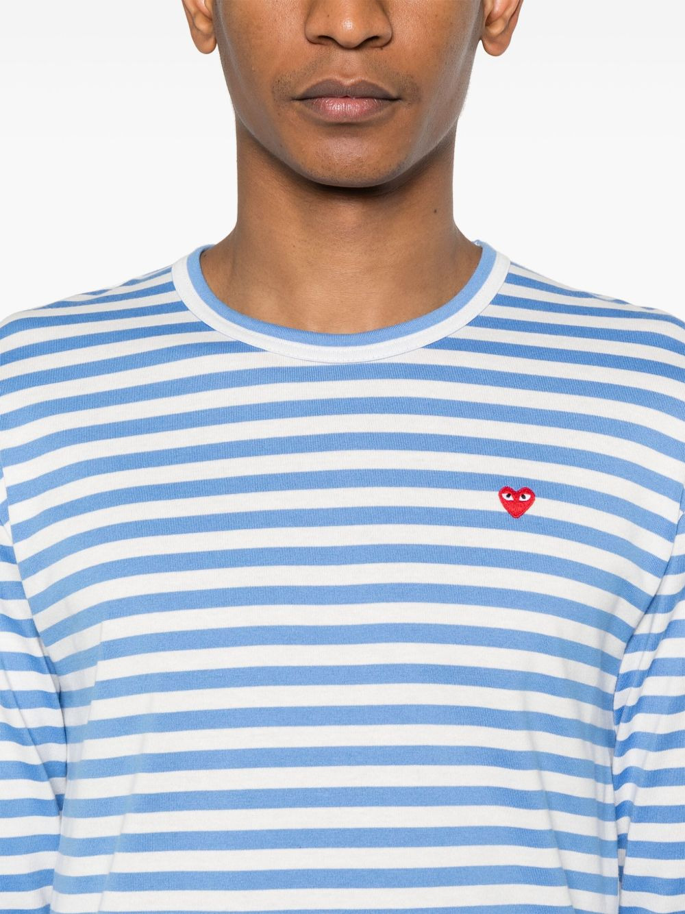 logo-appliqué striped cotton T-shirt - 5