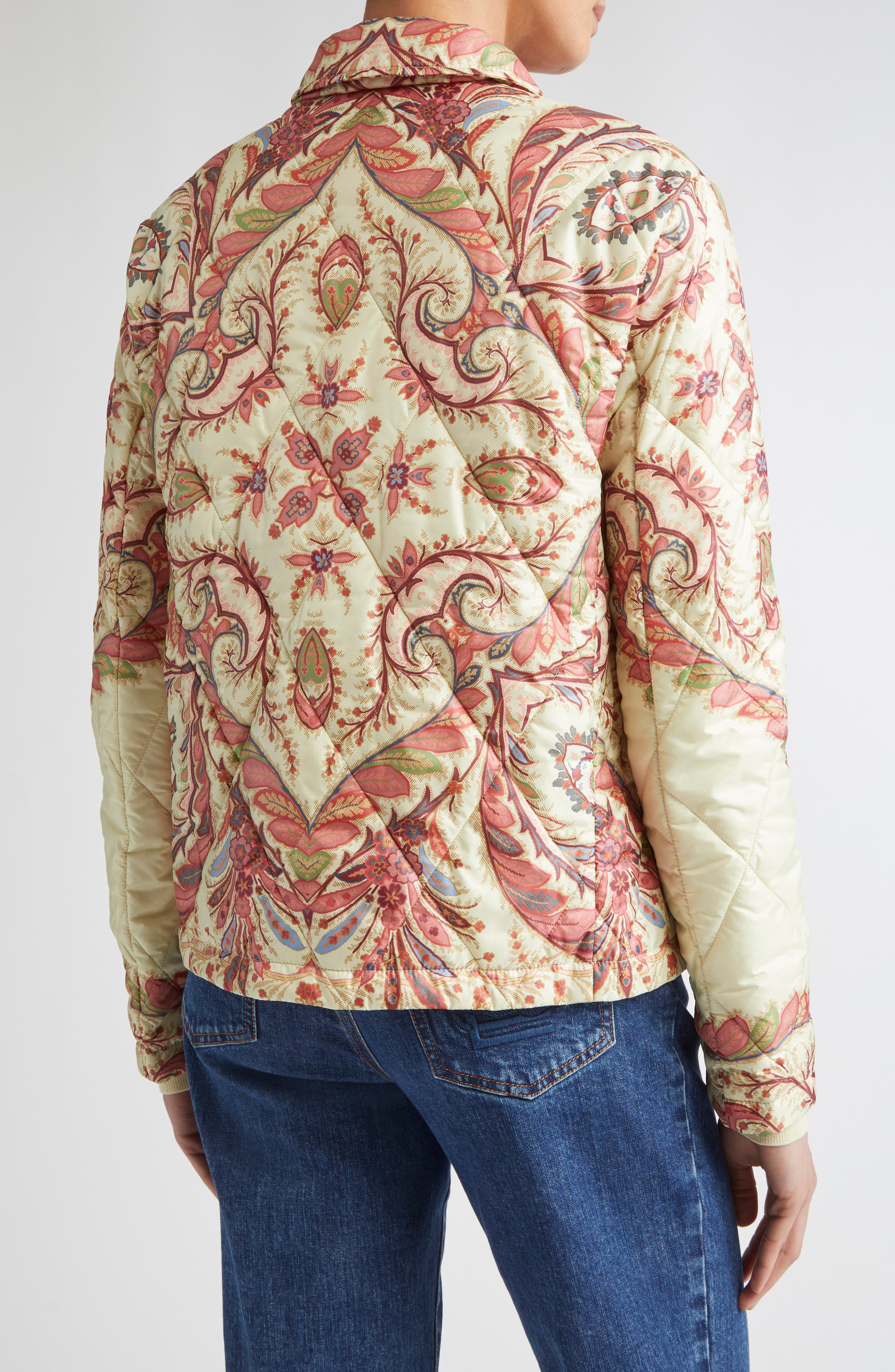 Etro Paisley Quilted Barn Jacket in Off White Print at Nordstrom - 3