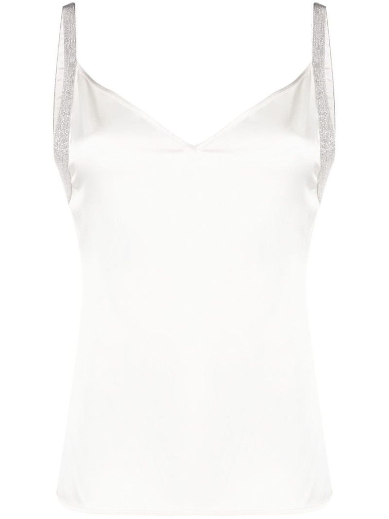 V-neck satin-finish top 1