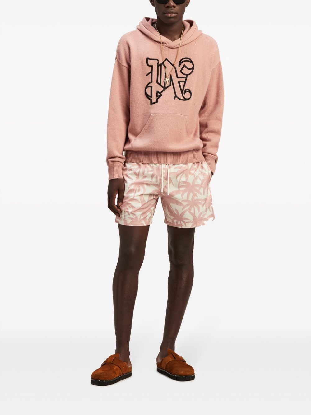 logo-embroidered drop-shoulder hoodie - 2