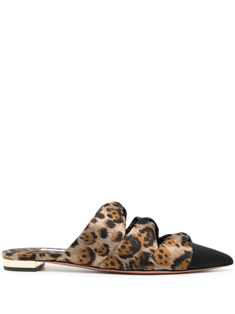pointed-toe leopard-print mules - 1
