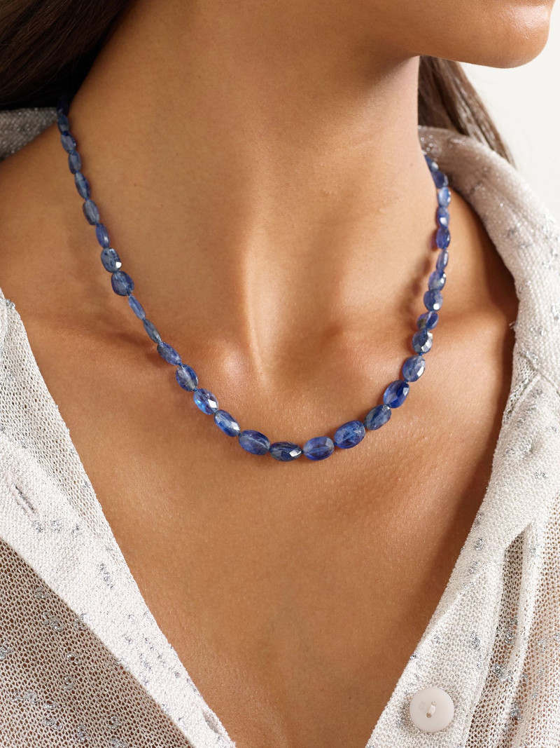 ILEANA MAKRI 18-karat white gold, sterling silver, kyanite and diamond necklace Gold outlook