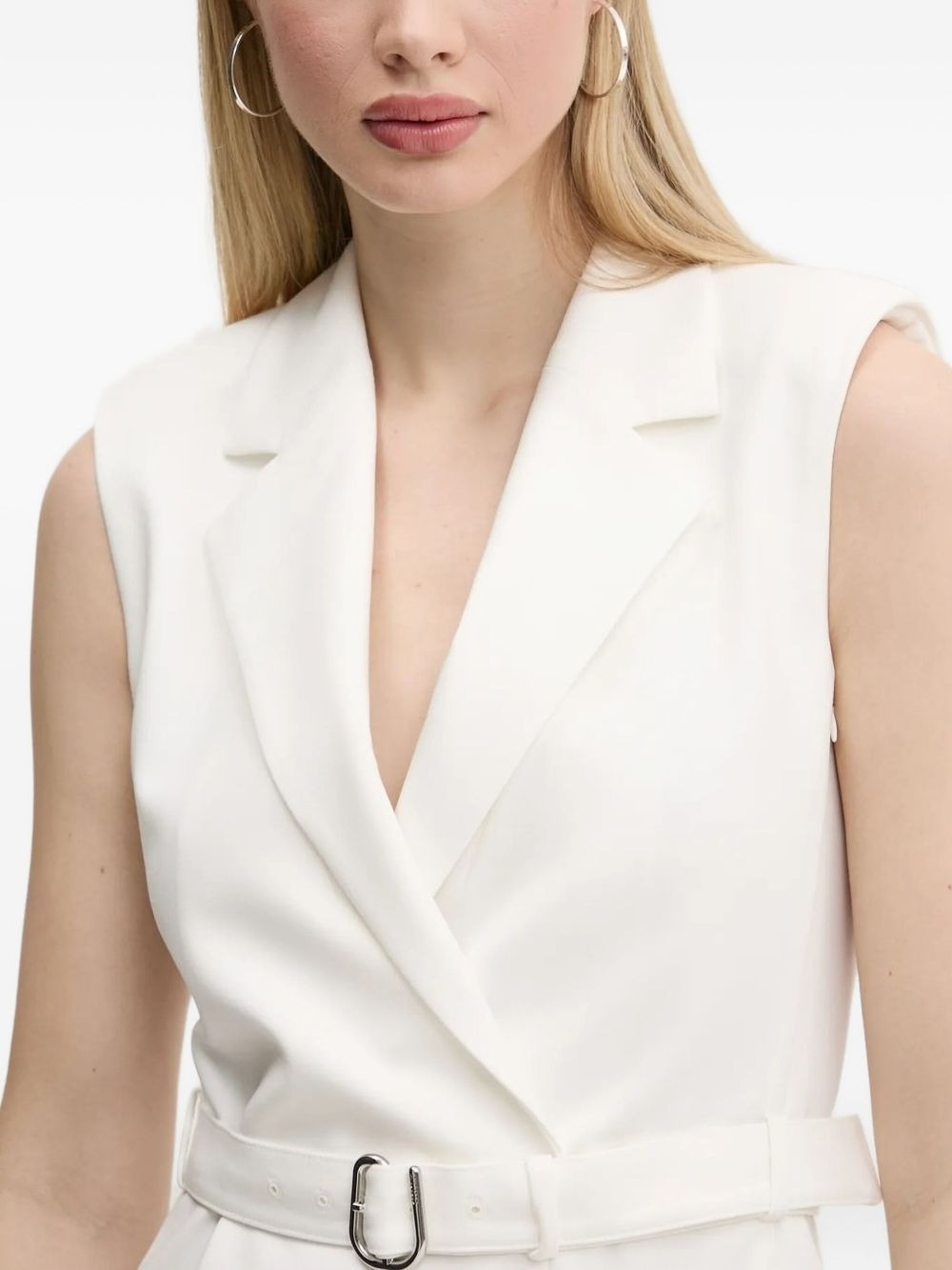 sleeveless belted blazer mini dress - 3