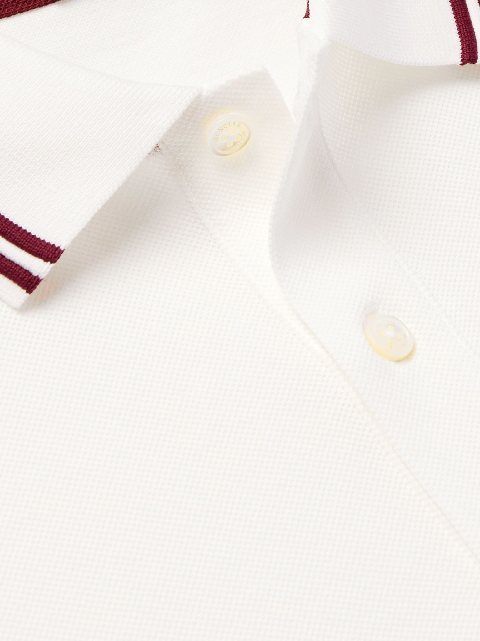 Slim-Fit Logo-Appliquéd Cotton-Piqué Polo Shirt White - 5