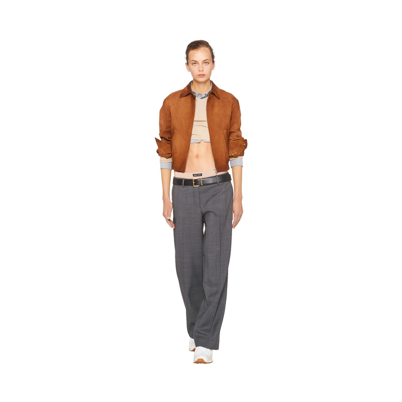 Miu Miu Embroidered Prince of Wales check pants outlook