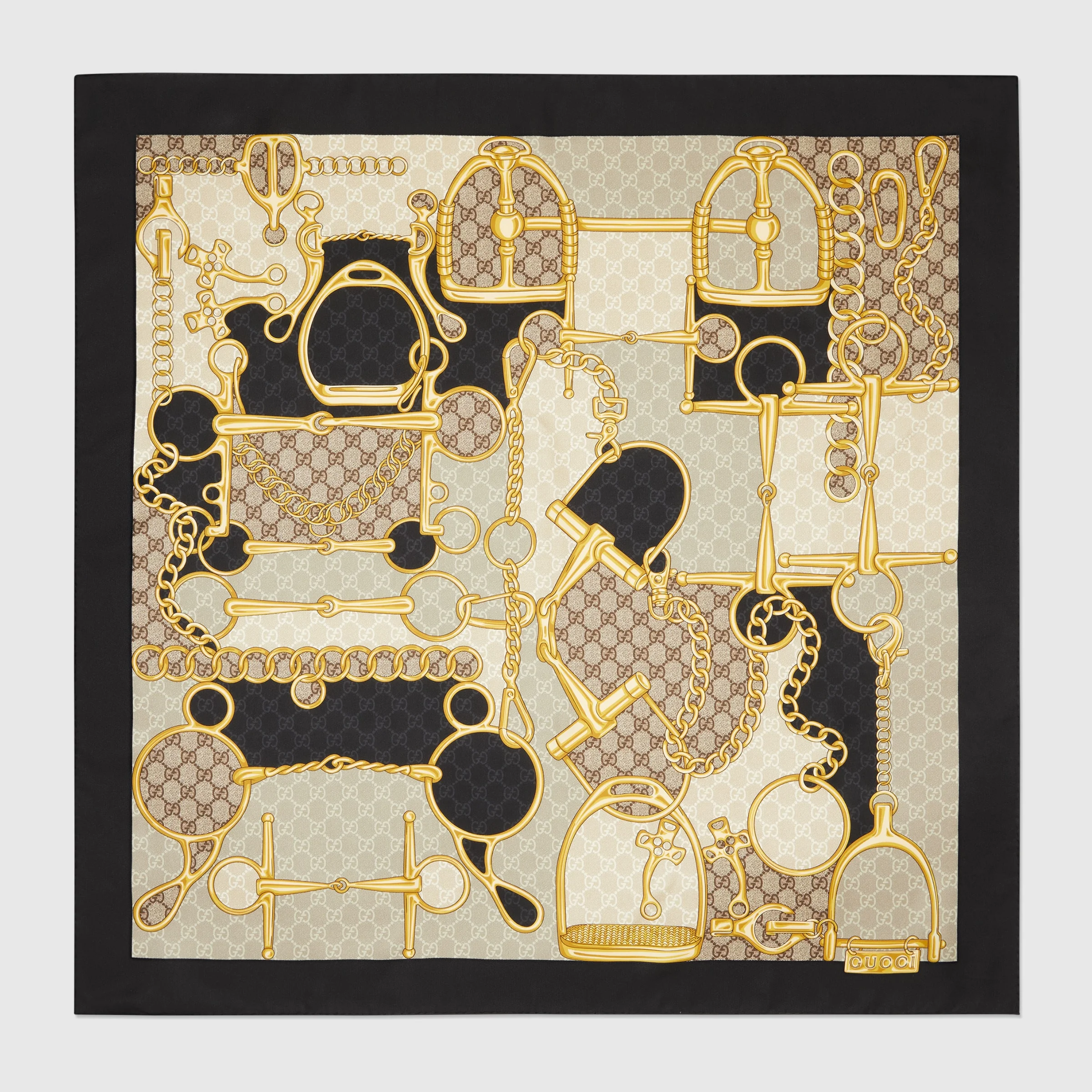 GG Horsebit silk scarf - 1