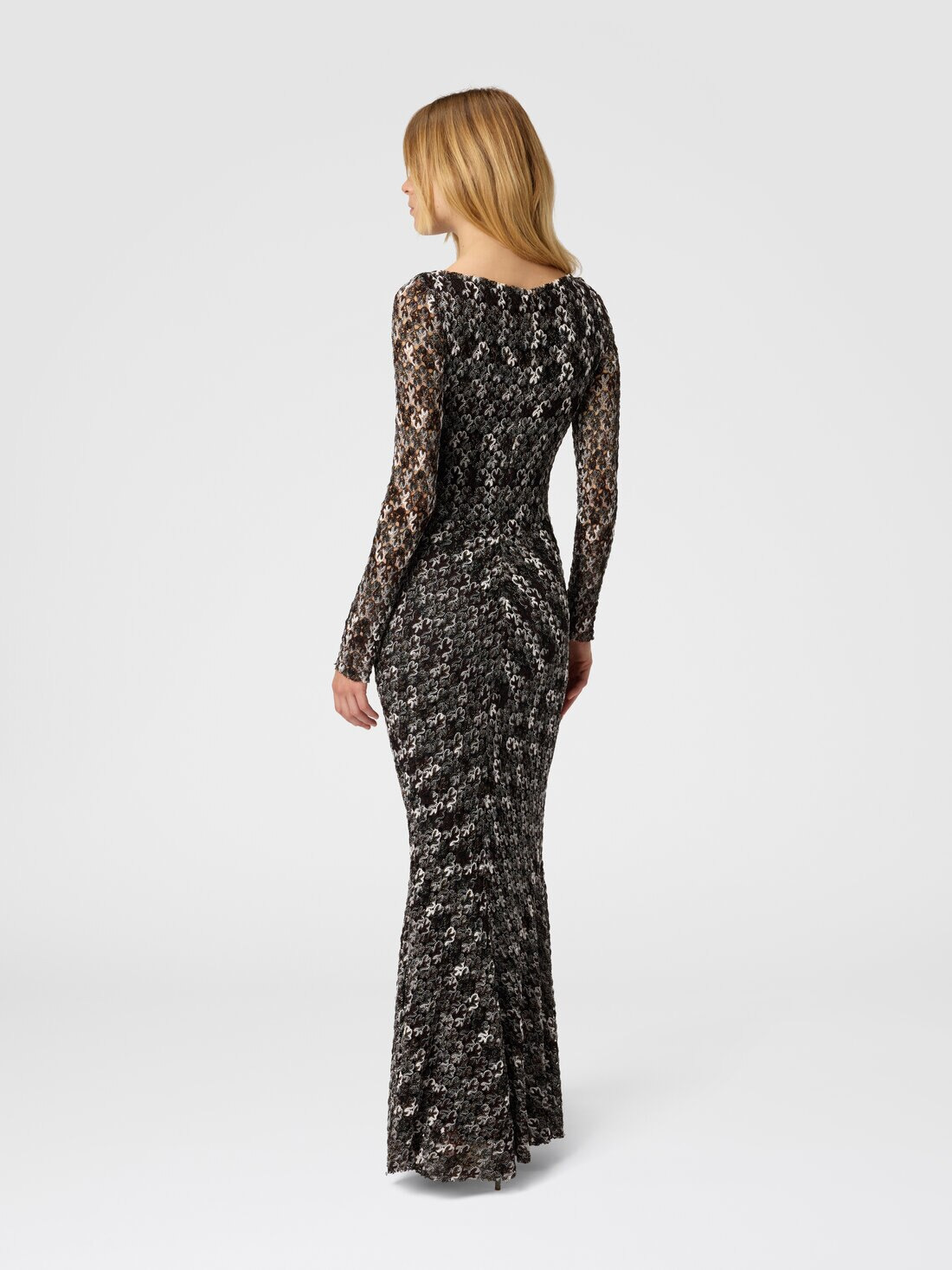 Long Dress in Embroidered Lace - 3