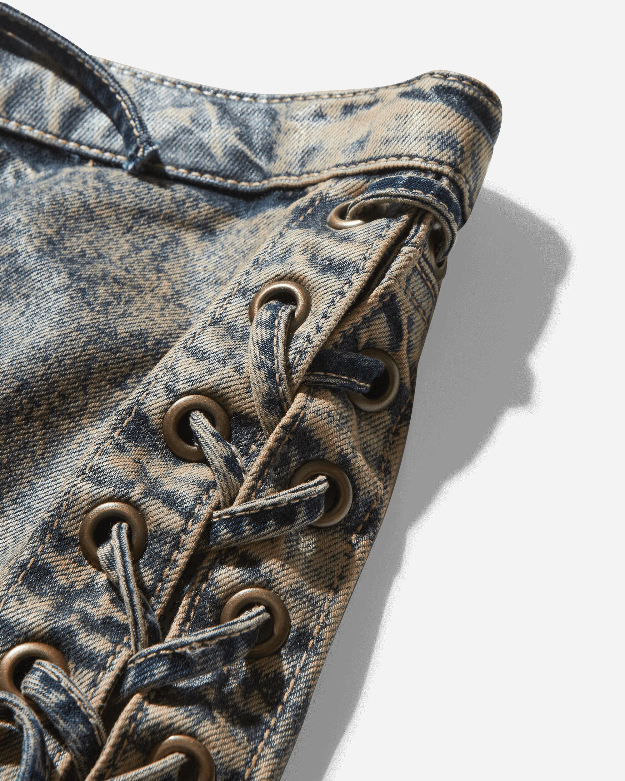 Women's Coated Denim Shorts Heavy Stone Wash - 3