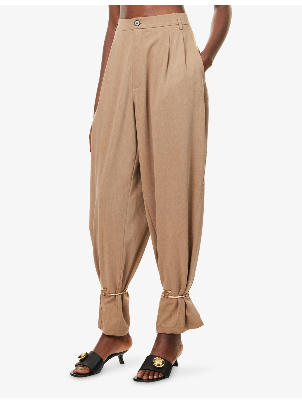 Phebe Cuffed Wide-Leg Wool-Blend Trousers - 3