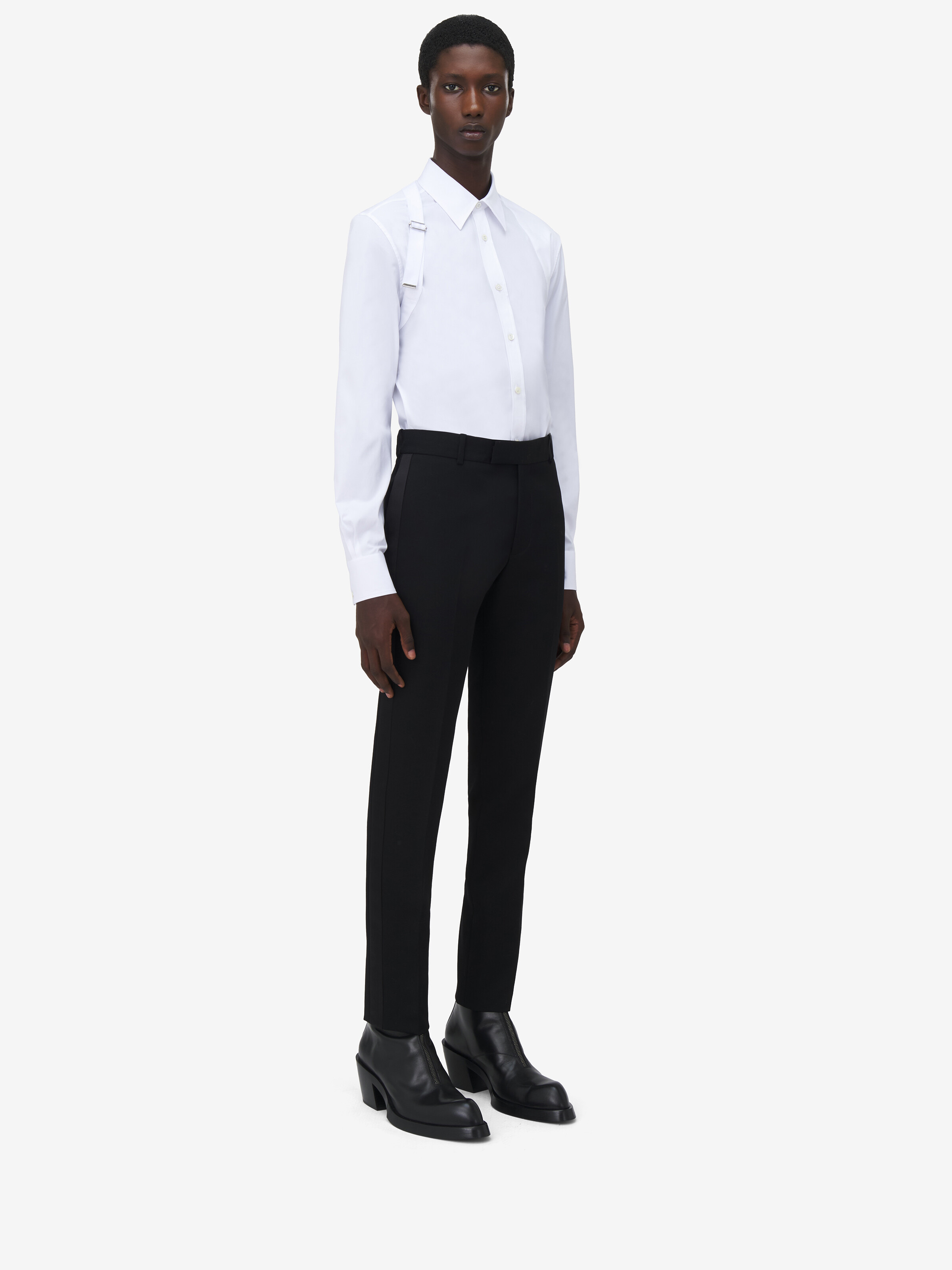 Low-Waisted Tuxedo Cigarette Trousers - 3