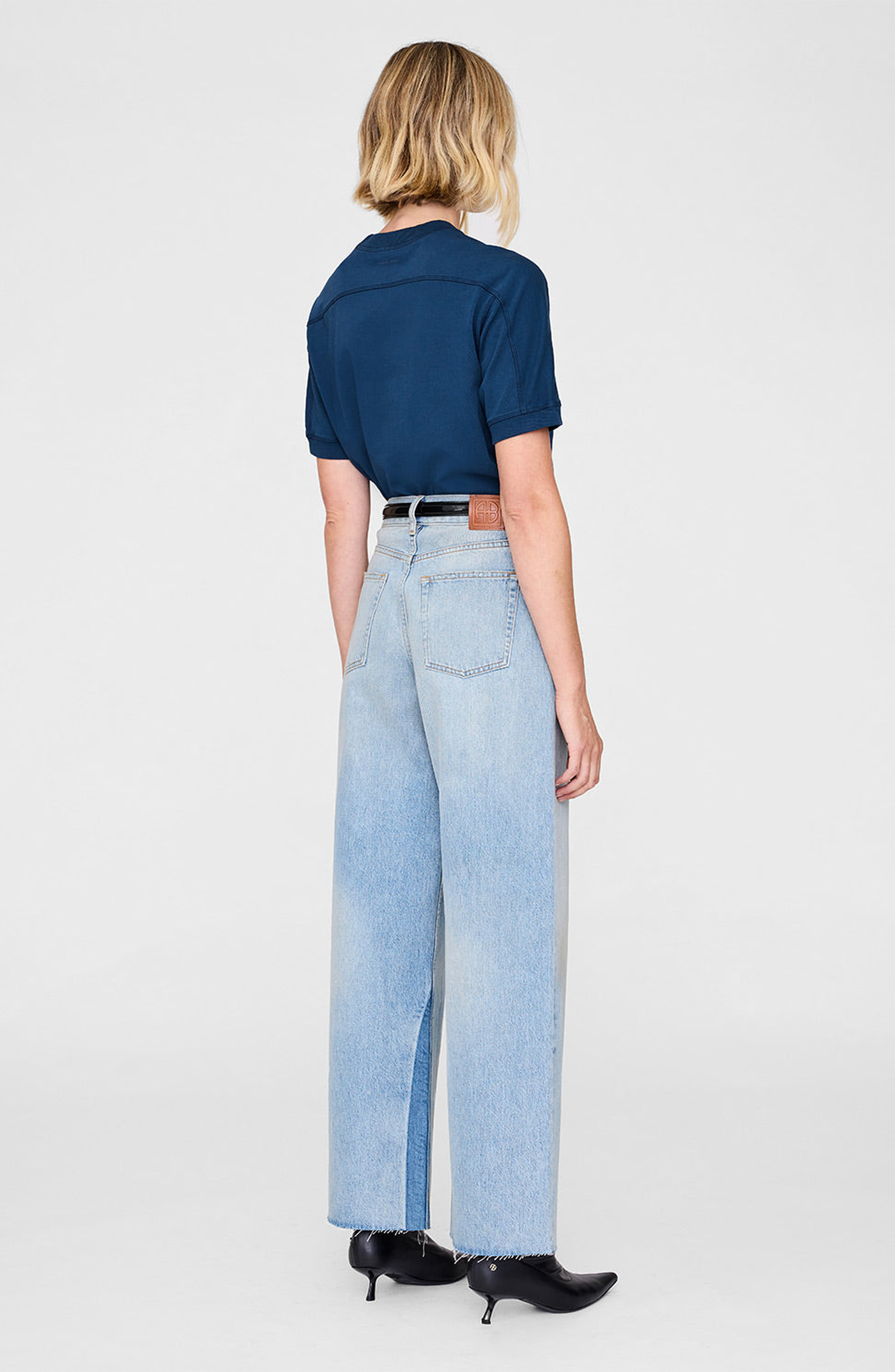 ANINE BING Jaylin Paris Tee in Washed Navy at Nordstrom - 2