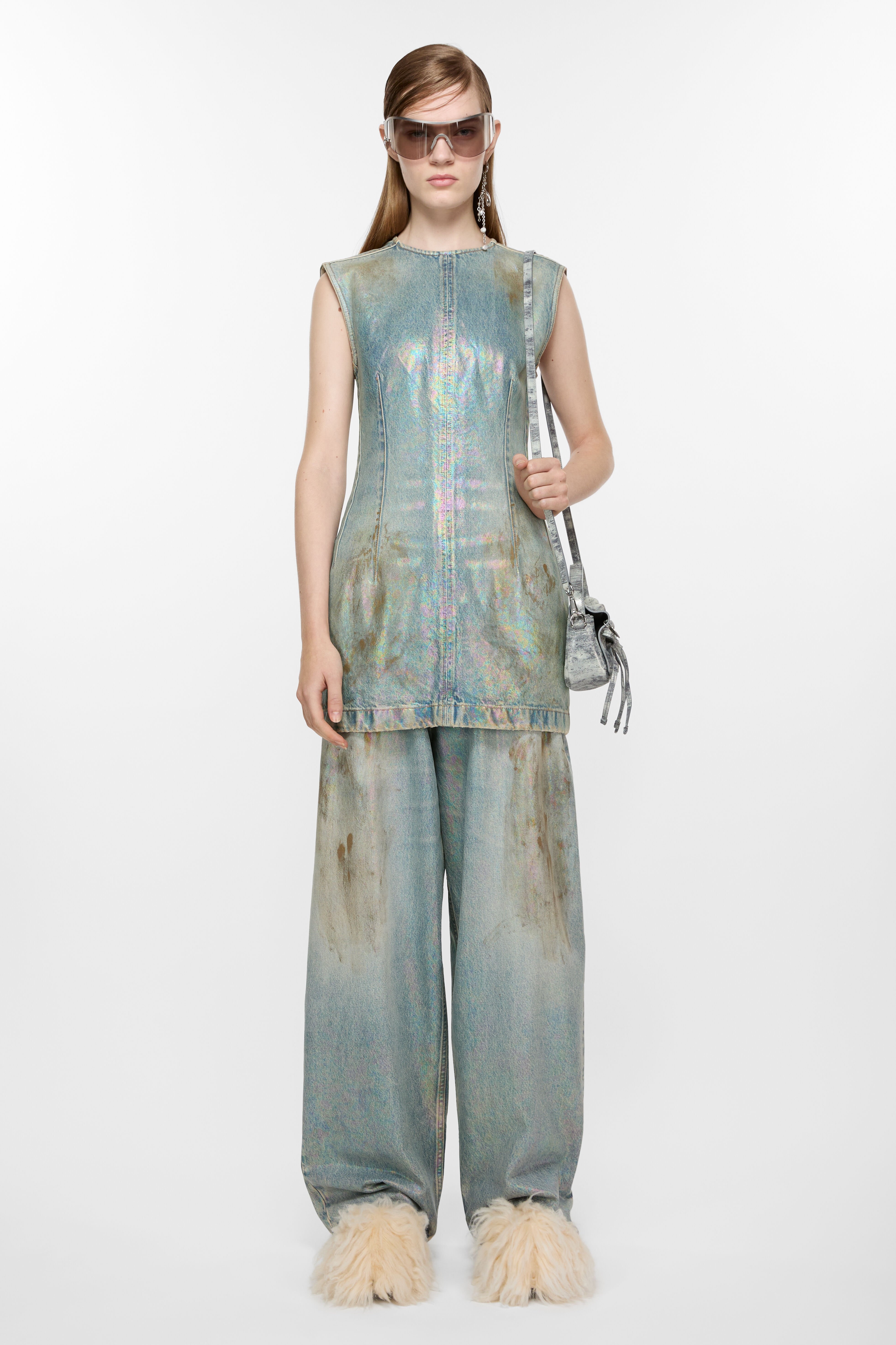 Acne Studios Coated denim twill minidress | mytheresa