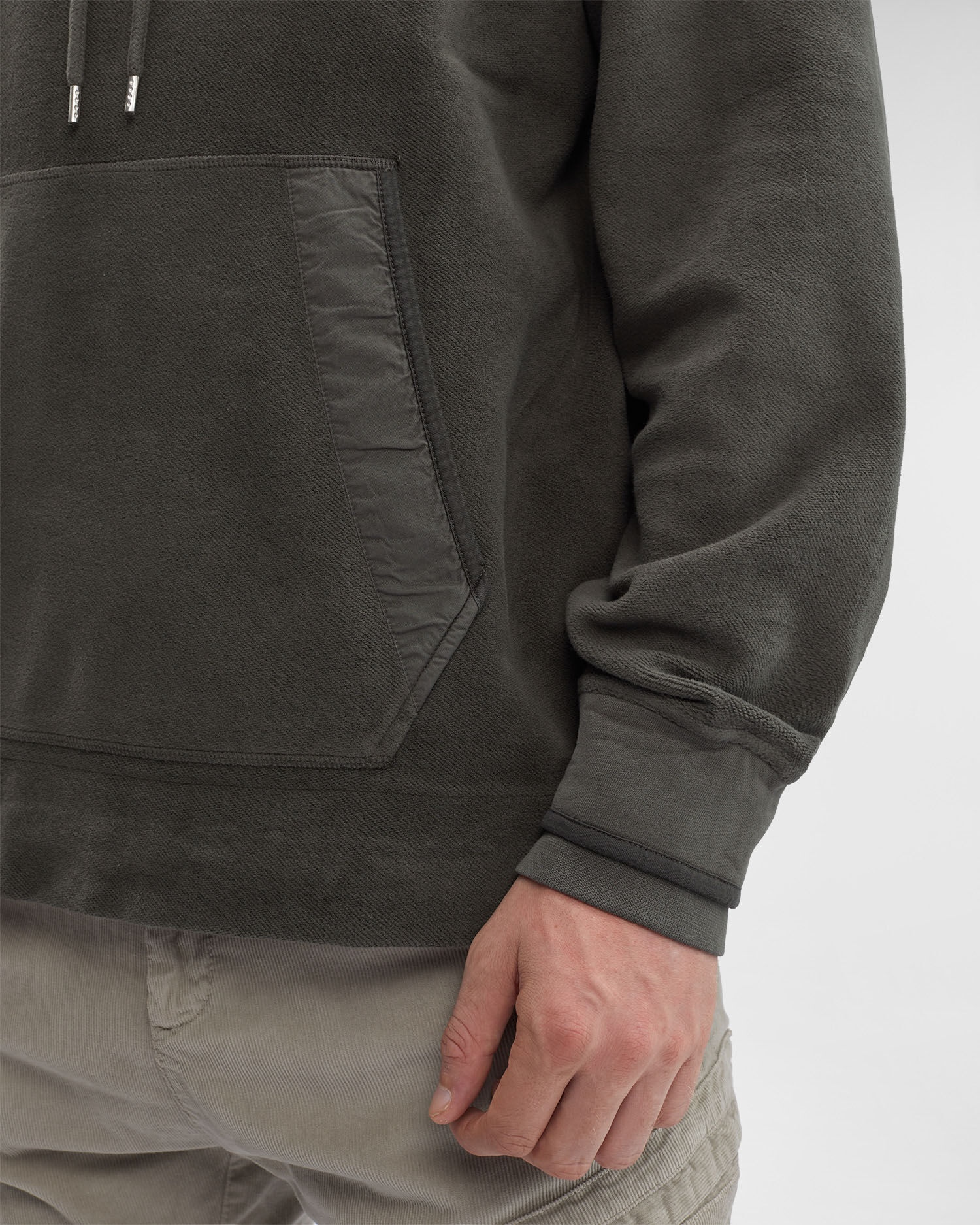C.P. Company Reverse Brushed & Emerized Diag. Fleece Hoodie