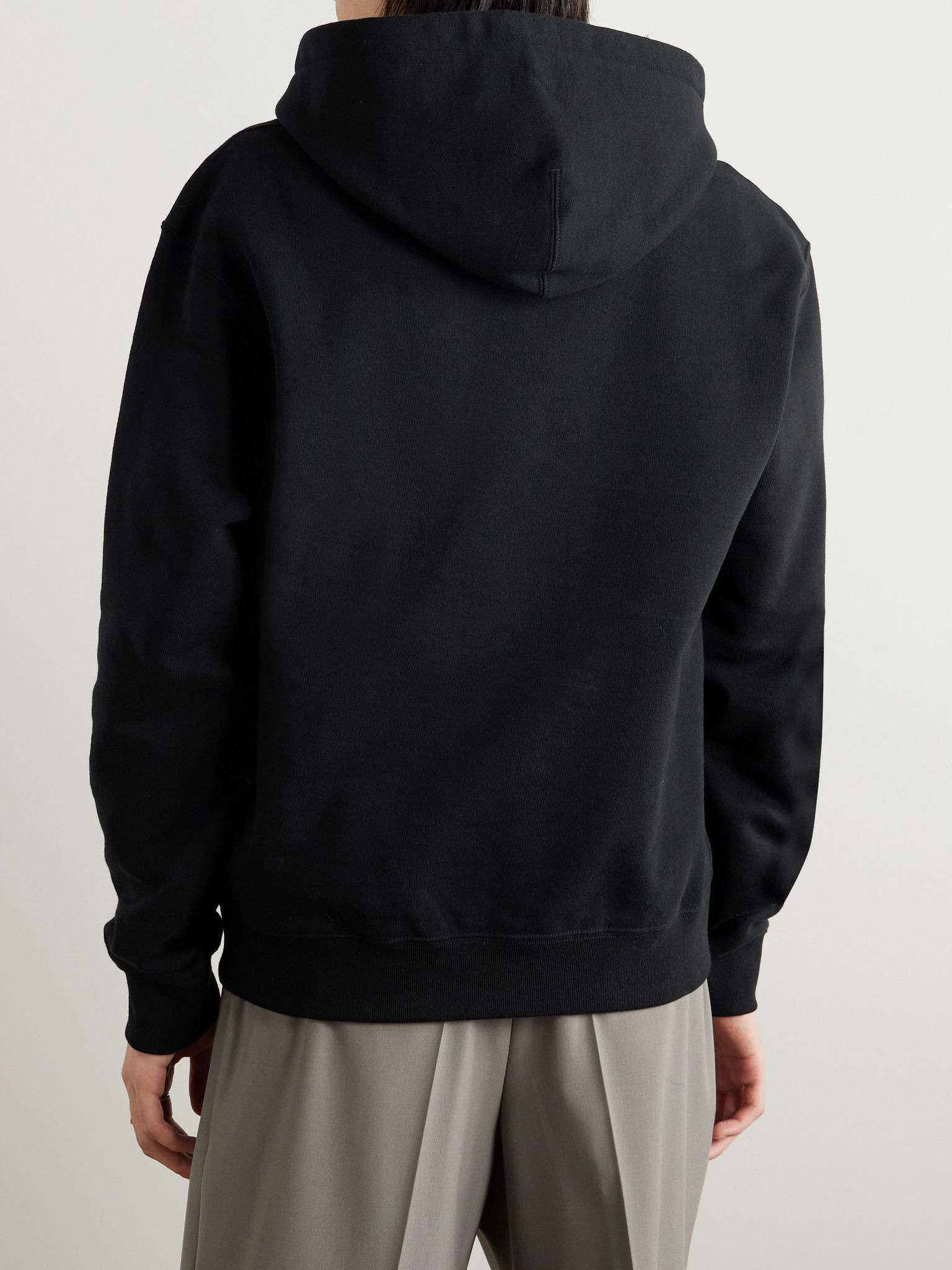 + Logo-Print Cotton-Jersey Hoodie Black - 3